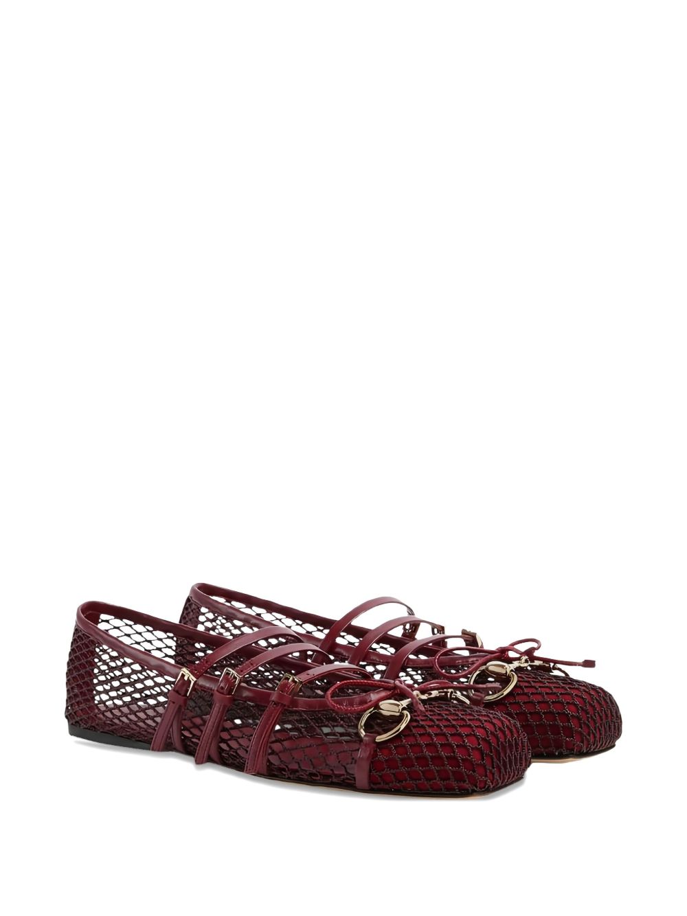 GUCCI Elegant Flat Mesh Ballerinas with Bow Decoration