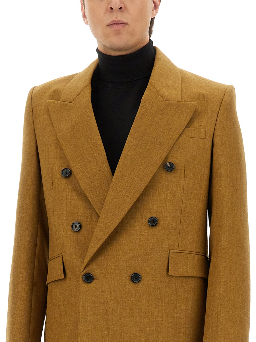 SAINT LAURENT Men's Double-Breasted Wool Jacket - Size 48