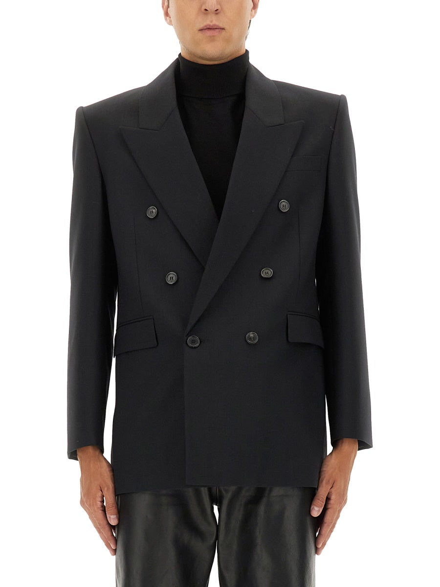 SAINT LAURENT Double-Breasted Wool Jacket - Size 48 IT