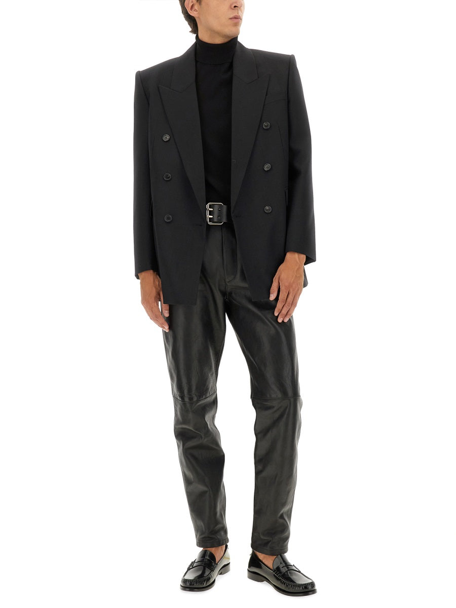 SAINT LAURENT Double-Breasted Wool Jacket - Size 48 IT