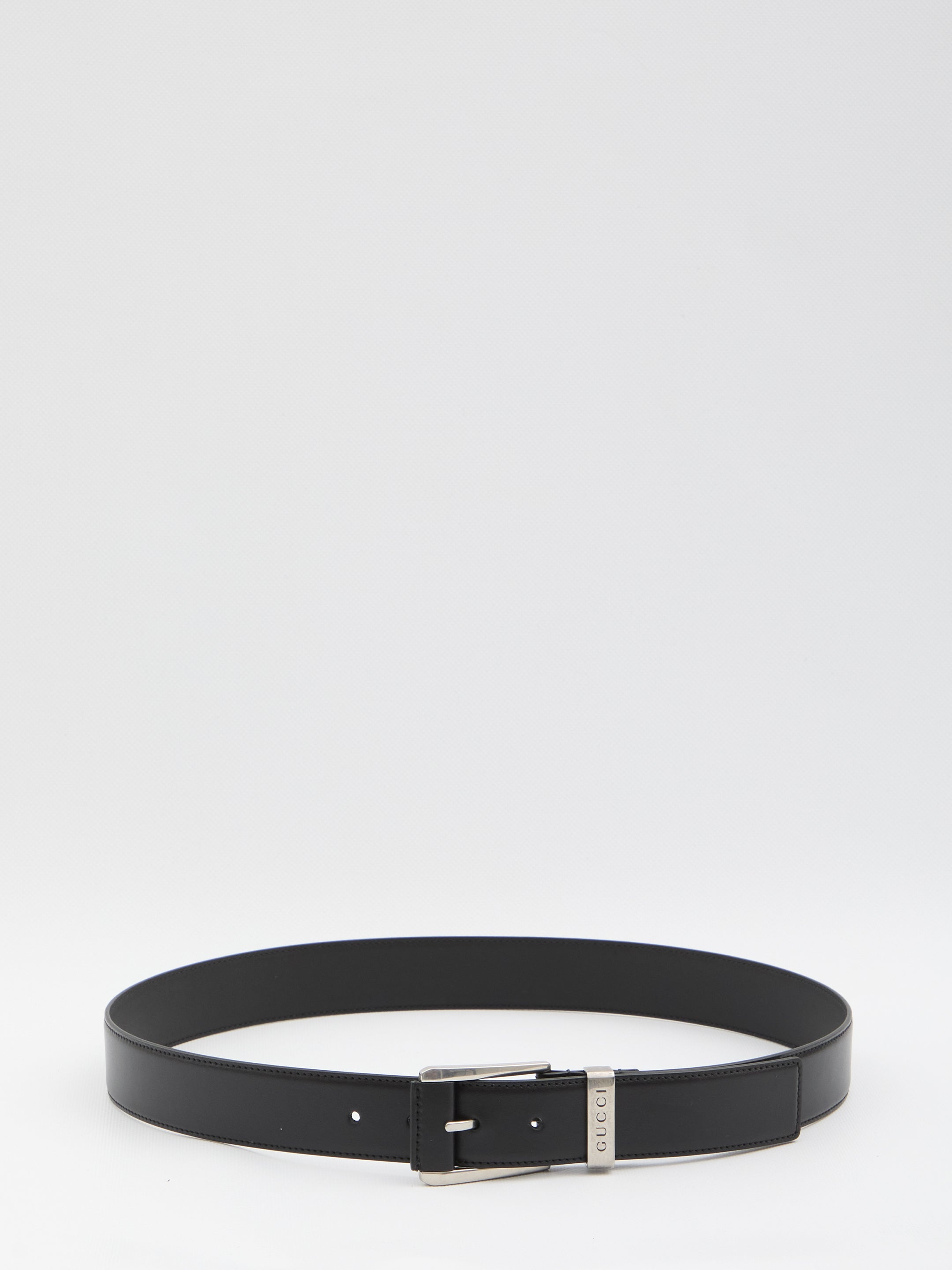 GUCCI Squared Buckle Leather Belt - Height 3.5 cm