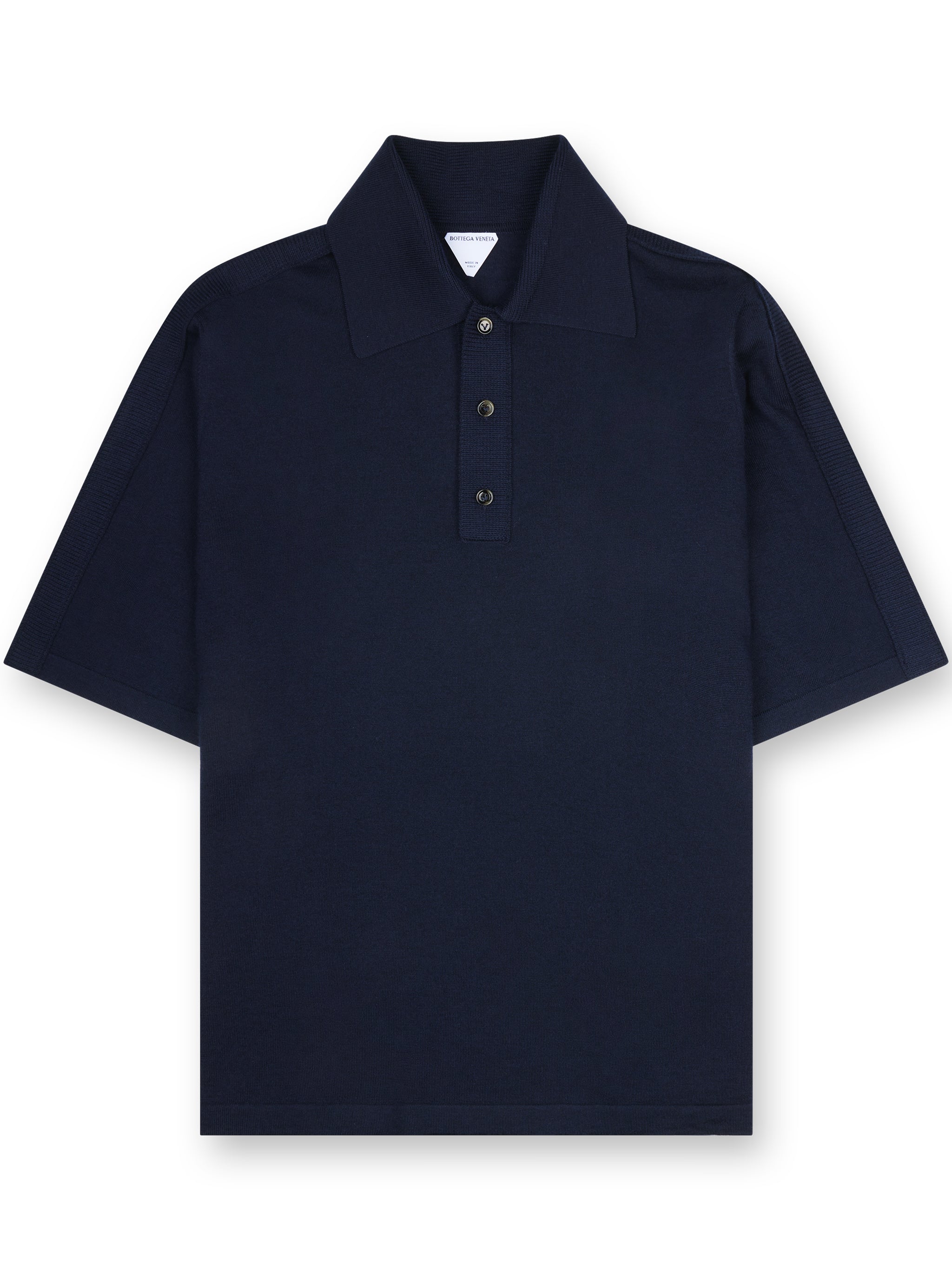 BOTTEGA VENETA Men's Wool Polo Shirt - Short Sleeves, Size L