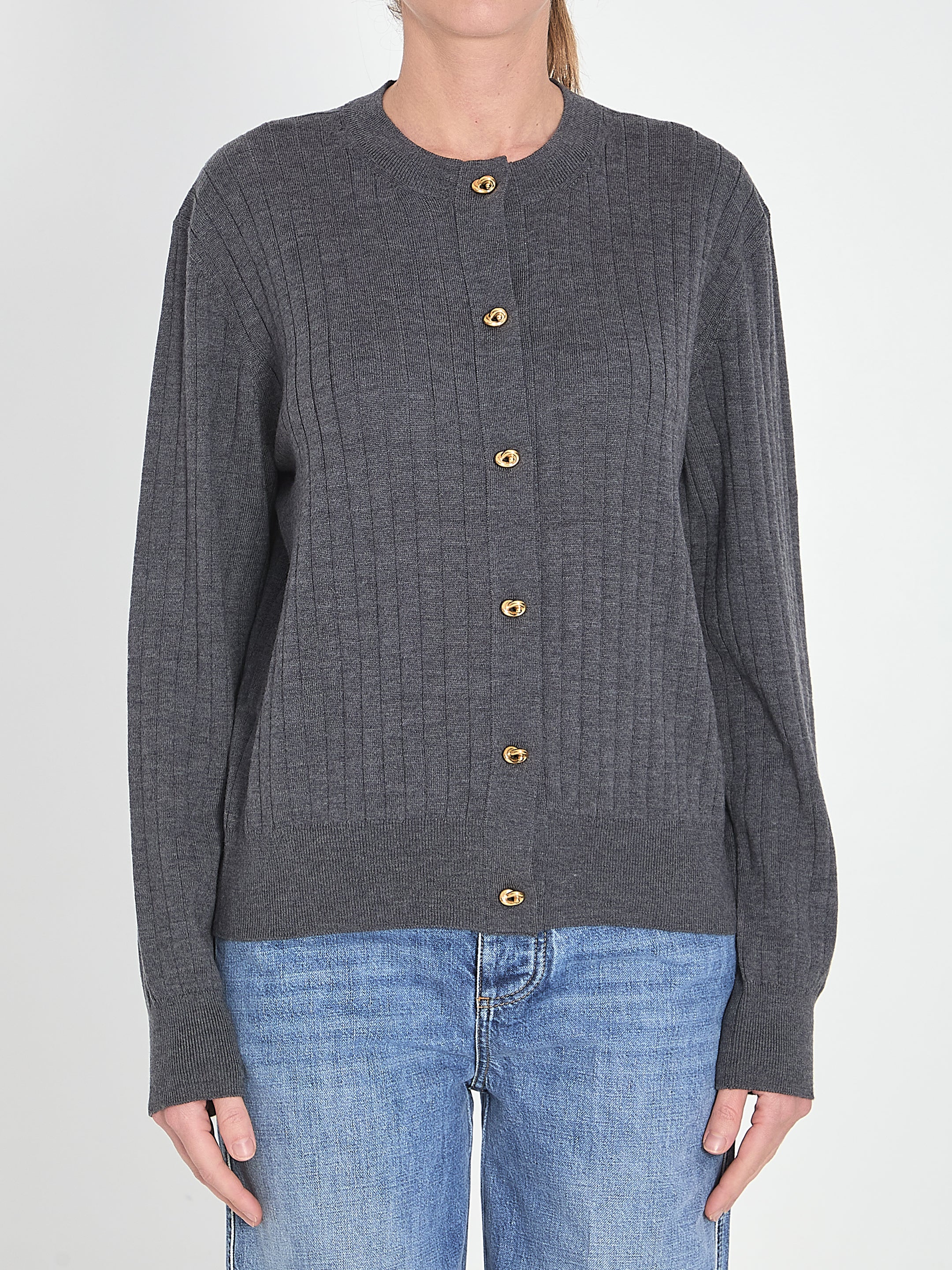 BOTTEGA VENETA Wool Cardigan - Regular Fit - Size M