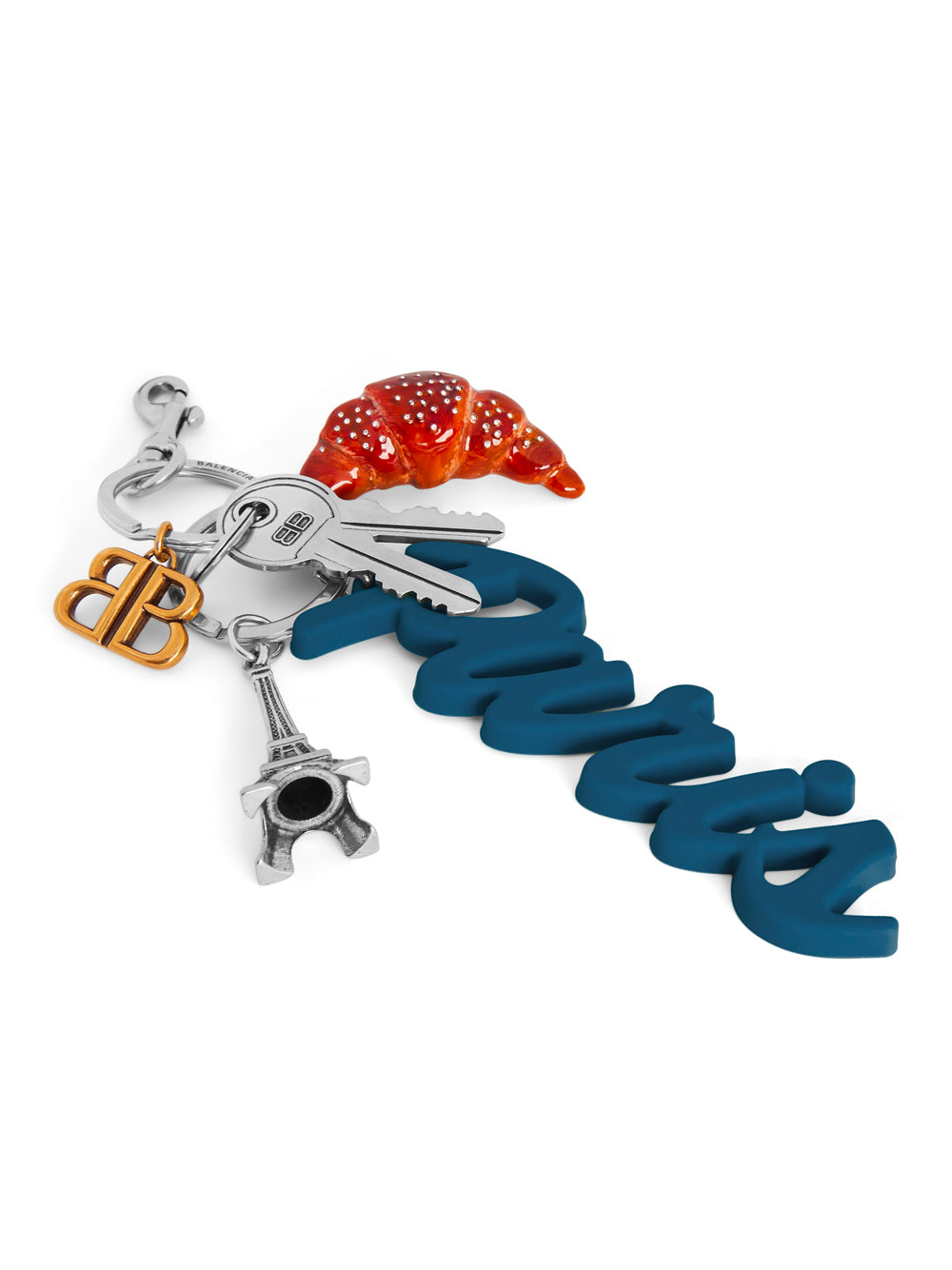 BALENCIAGA Mini Paris Croissant Keychain Charm