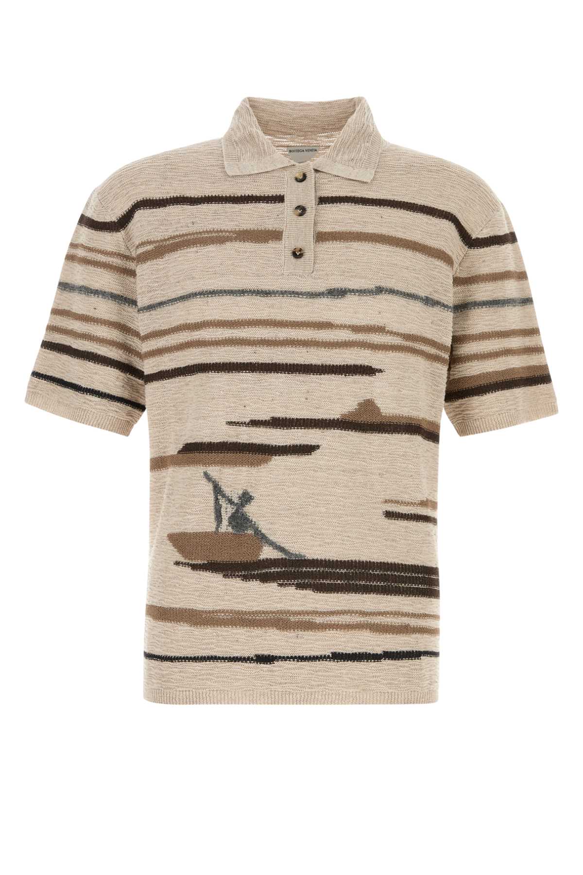 BOTTEGA VENETA Embroidered Cotton Blend Polo Shirt