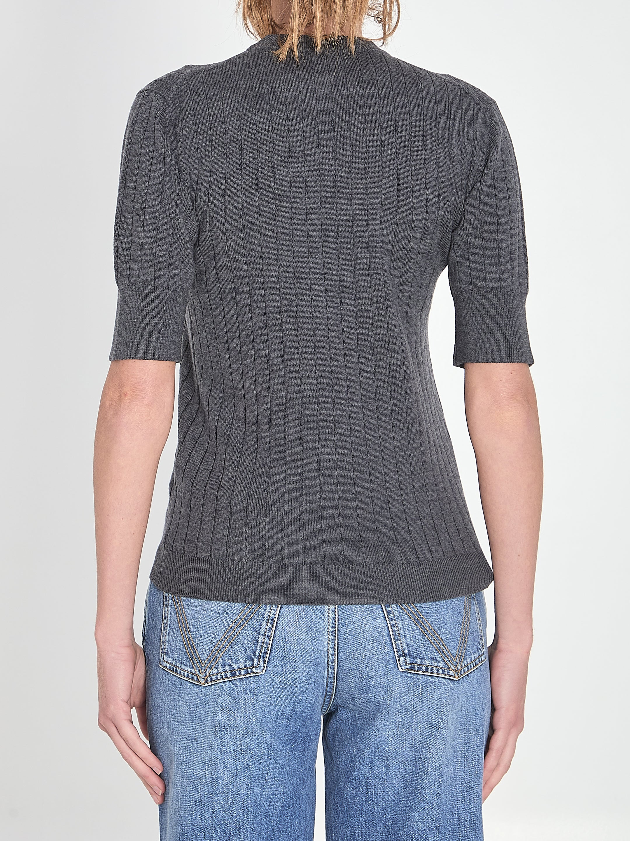 BOTTEGA VENETA Slim Fit Wool T-Shirt - Size S