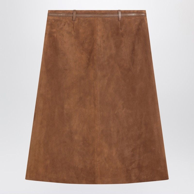 GUCCI Suede Mini Skirt with Iconic Horsebit Detail
