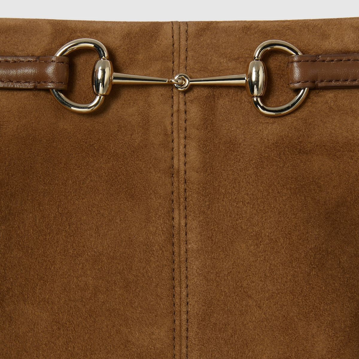 GUCCI Suede Mini Skirt with Iconic Horsebit Detail