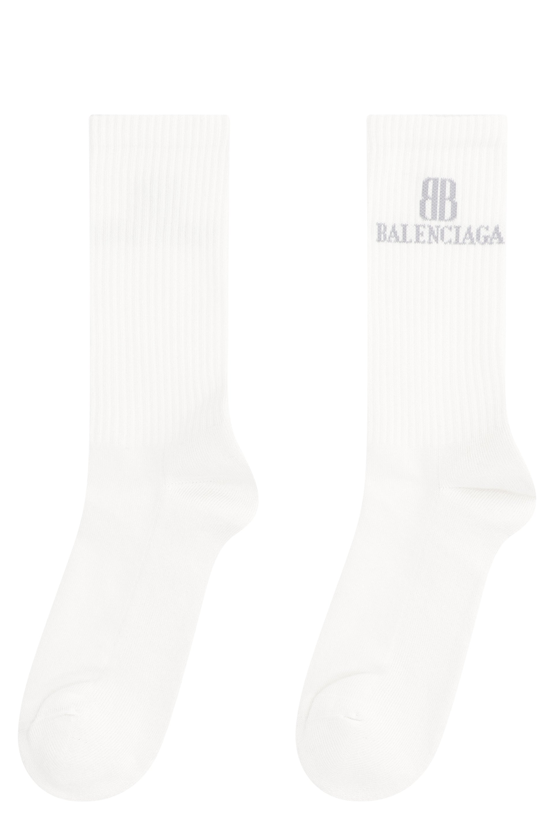 BALENCIAGA Logo Cotton Blend Socks