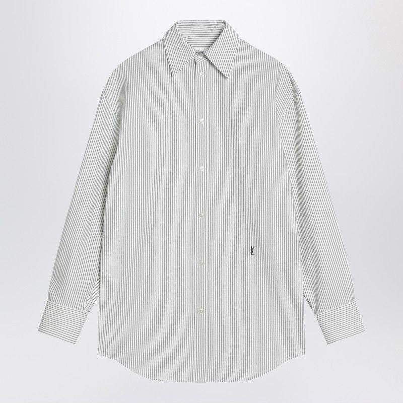 SAINT LAURENT Pinstripe Shirt with Pointed Collar for Women - SS25