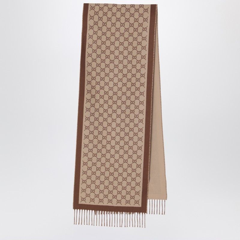 GUCCI Wool Scarf with Fringed Trim - W34CM x D194CM