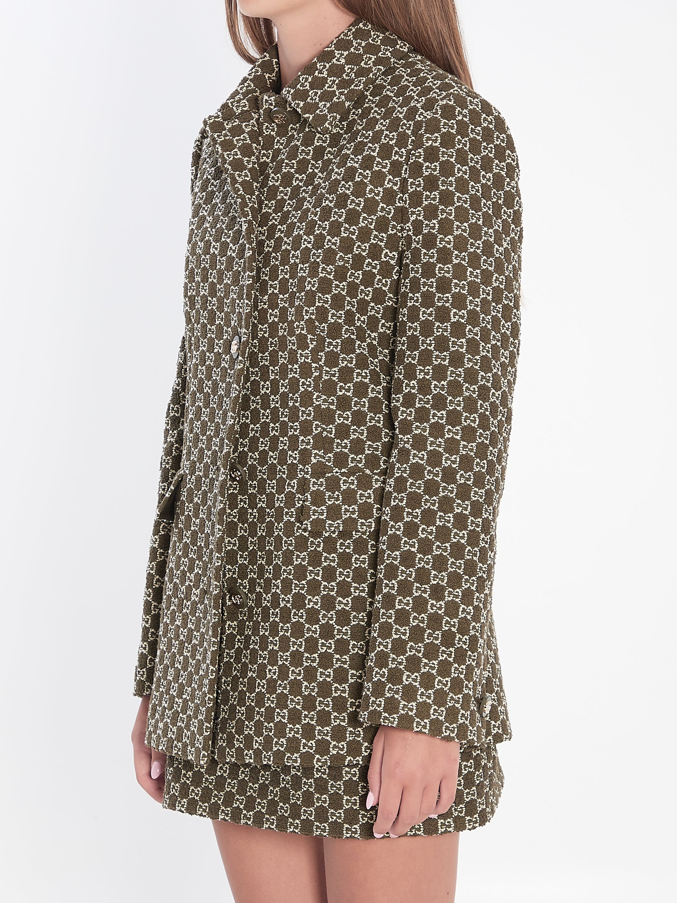 GUCCI Single-Breasted Jacket in GG Boucle Cotton for Women