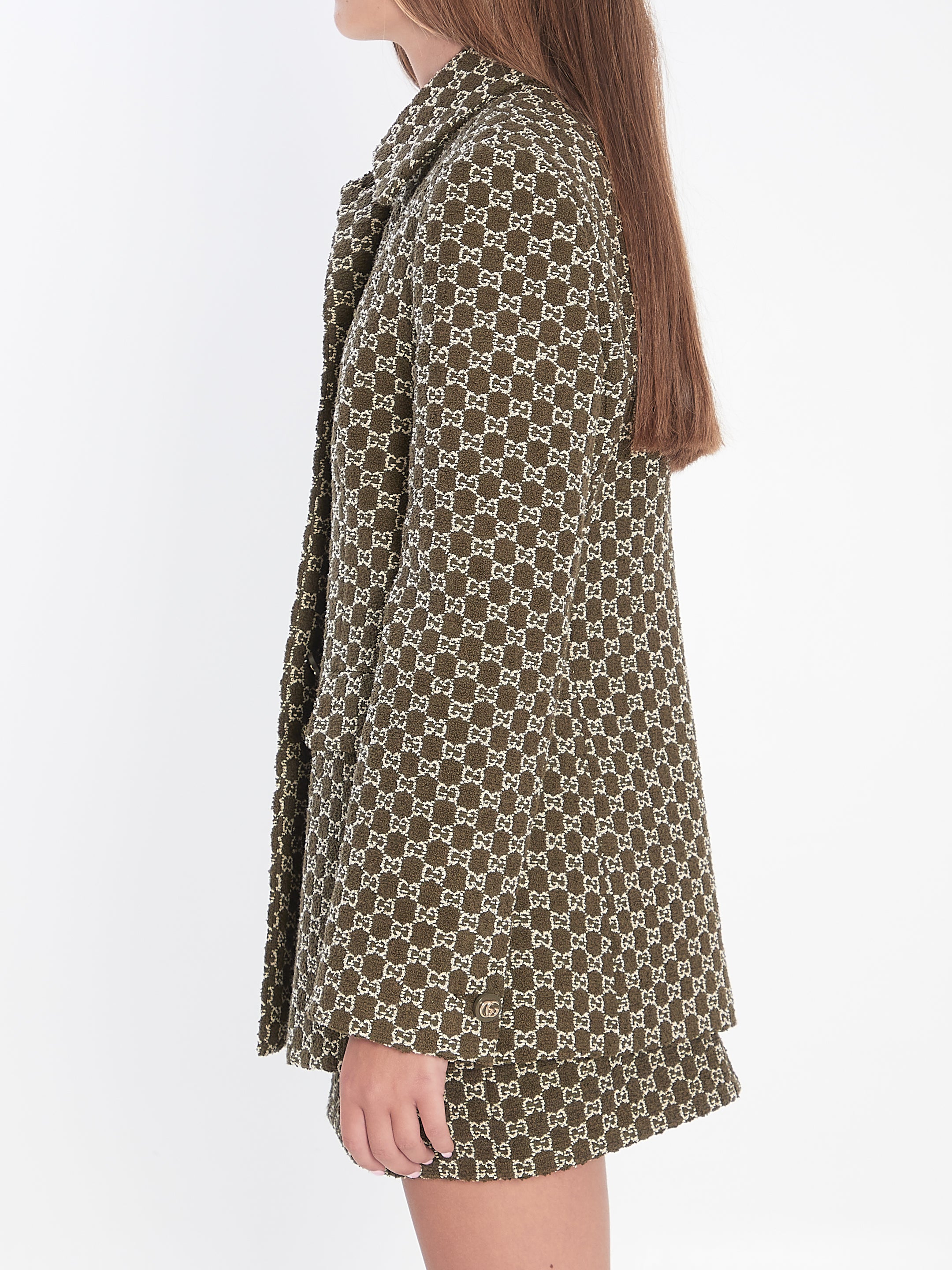 GUCCI Single-Breasted Jacket in GG Boucle Cotton for Women