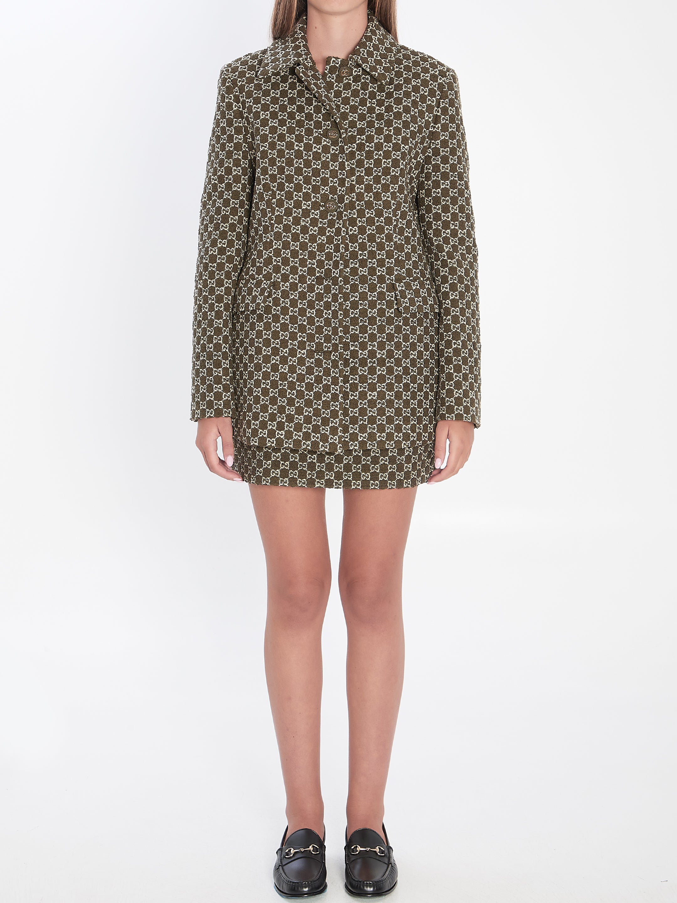 GUCCI Single-Breasted Jacket in GG Boucle Cotton for Women