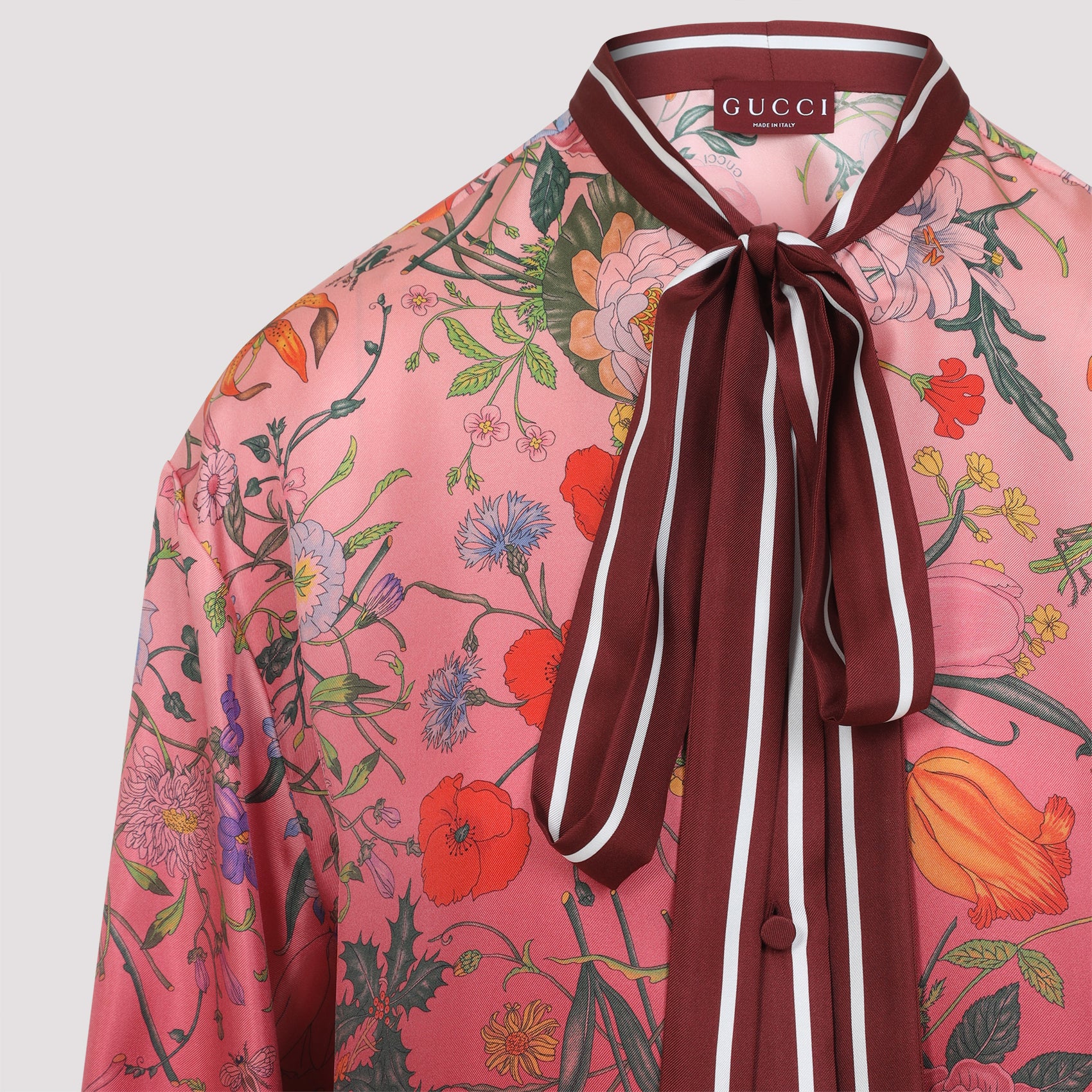GUCCI Floral Printed Silk Shirt (Size 42)