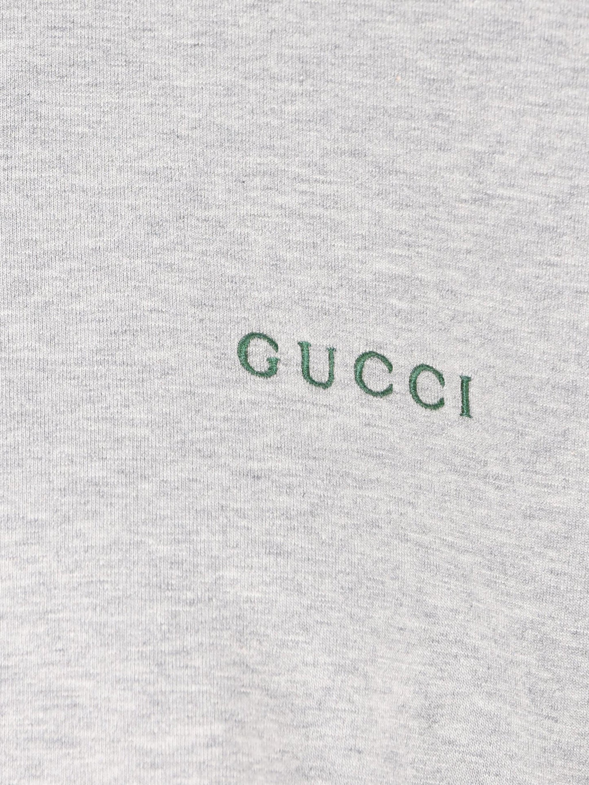 GUCCI Crew Neck T-Shirt with Web Ribbon - Men's