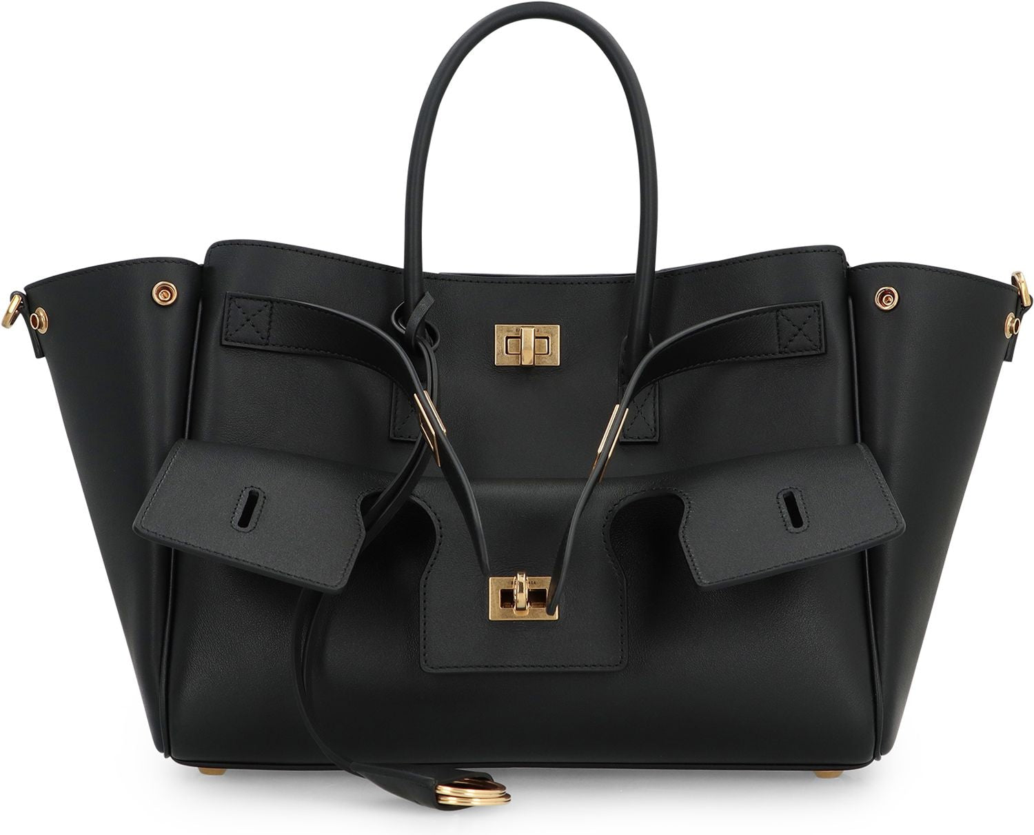 BALENCIAGA Mini Leather Carry All Shopping Handbag