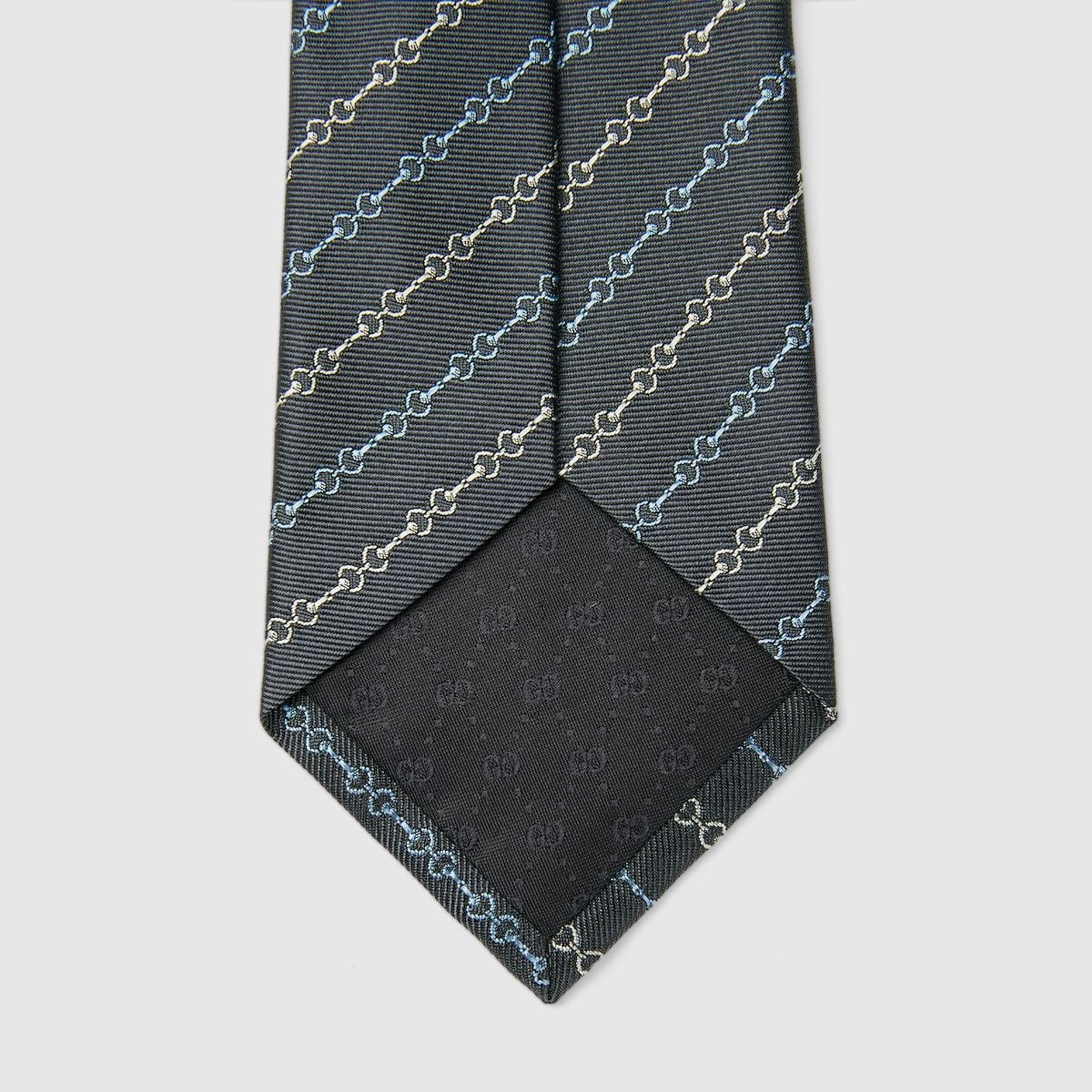 GUCCI Silk Jacquard Tie with Clamp for Women