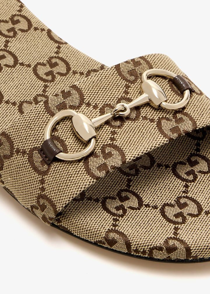 GUCCI Monogram Pattern Flat Sandals