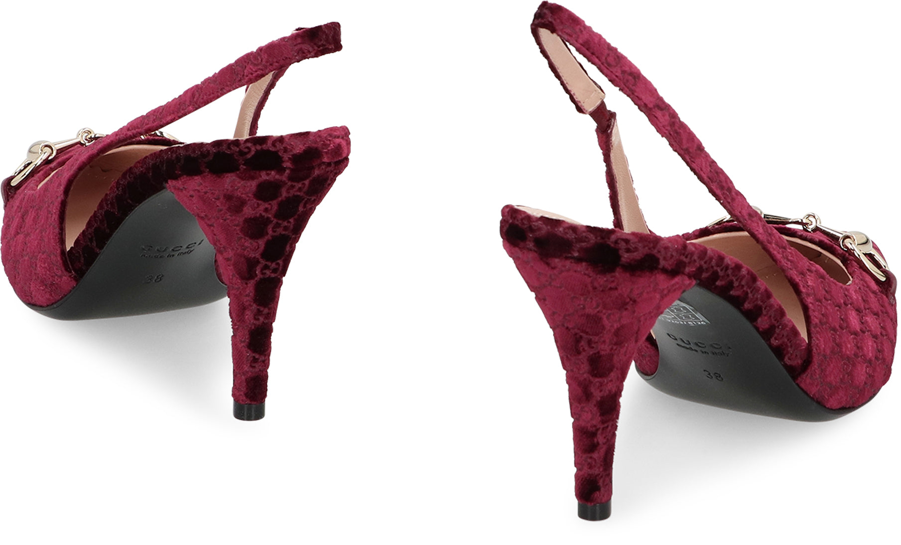 GUCCI Elegant Slingback Pumps with Clip and 8.5 cm Heel