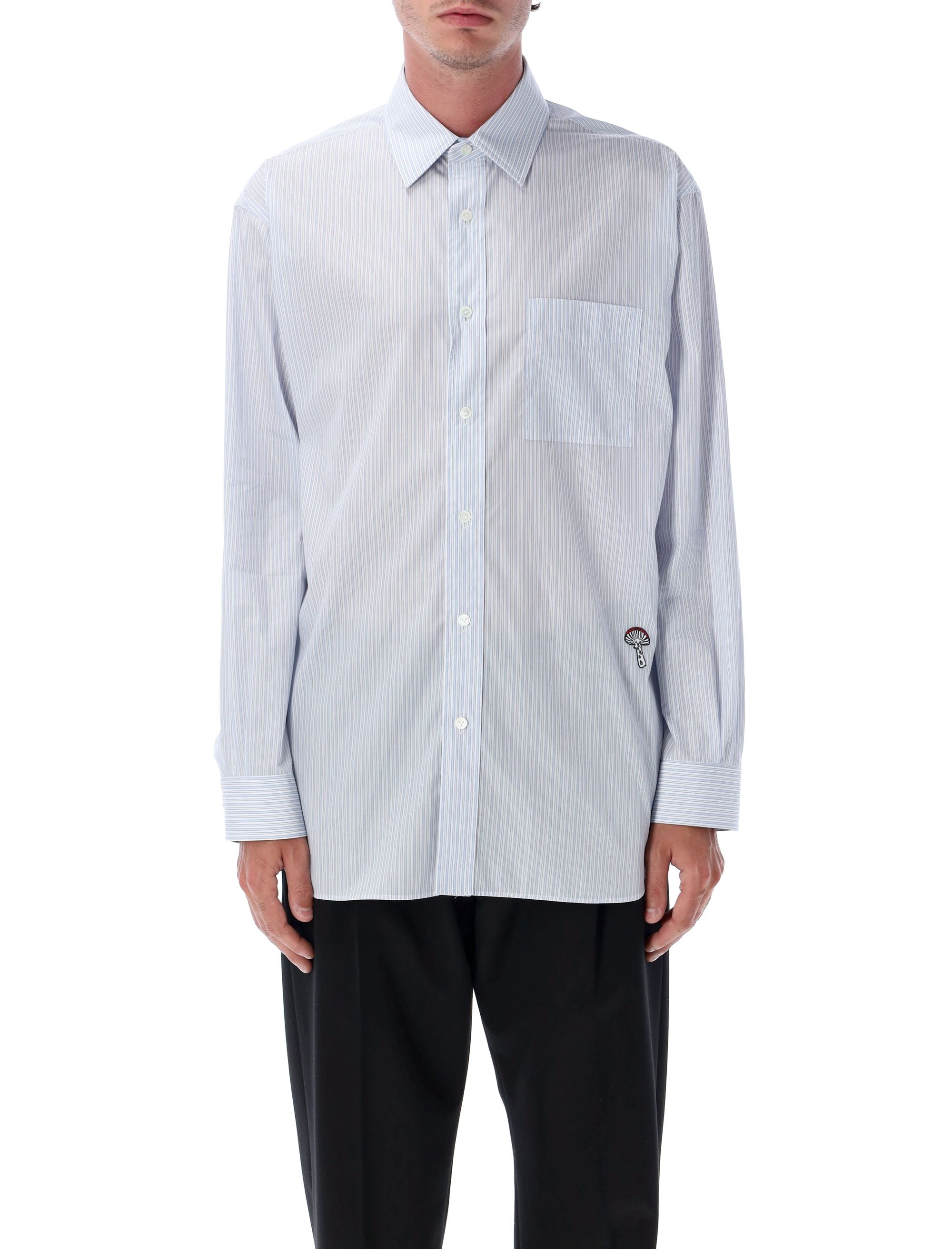 BOTTEGA VENETA Men's Stripe Cotton Poplin Shirt - Size 48
