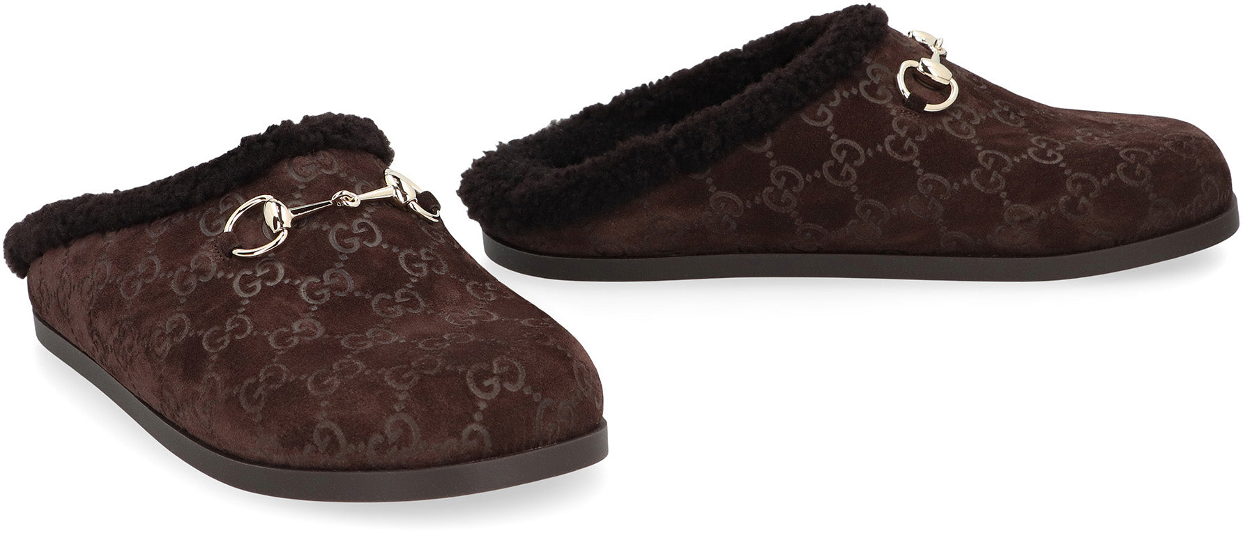 GUCCI Suede GG Slide Sandals for Women