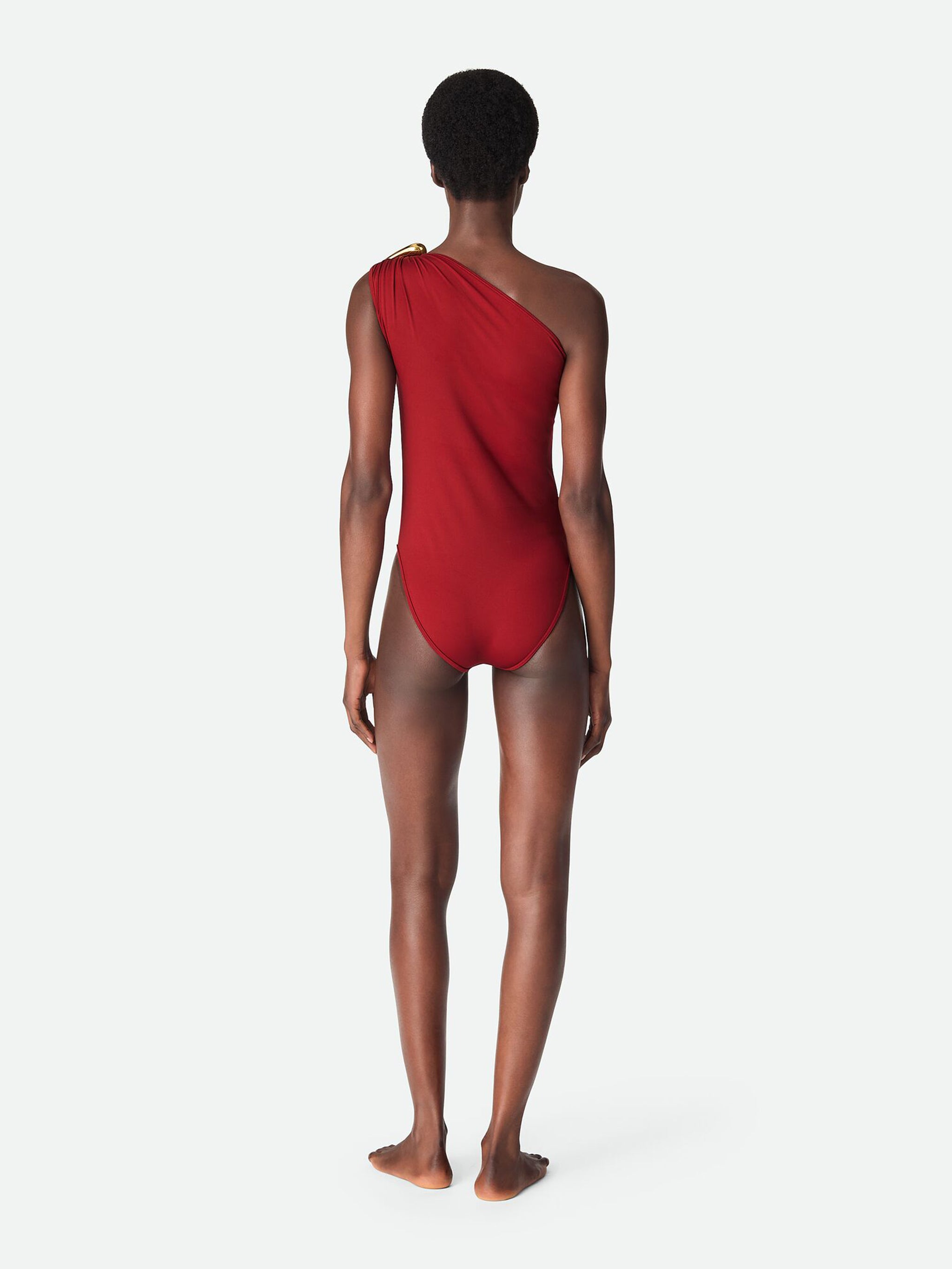 BOTTEGA VENETA One-Shoulder Stretch Nylon Swimsuit