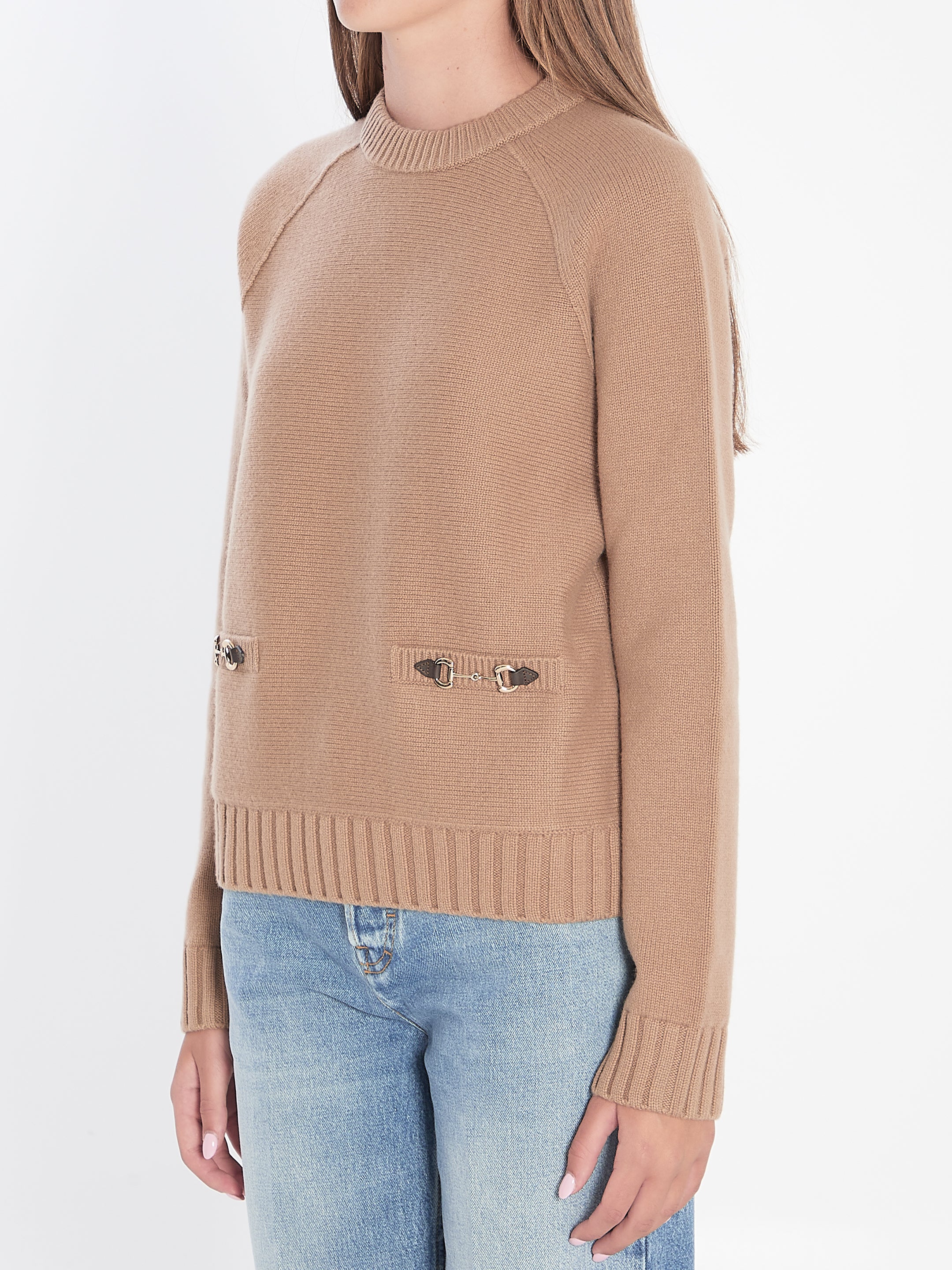 GUCCI Women's Cashmere Blend Sweater with Horsebit - Size S