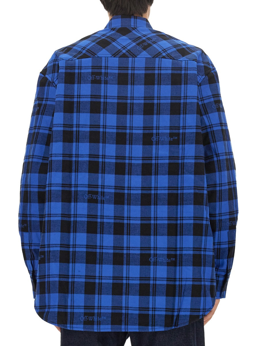 OFF-WHITE Oversized Check Print Shirt - Size L