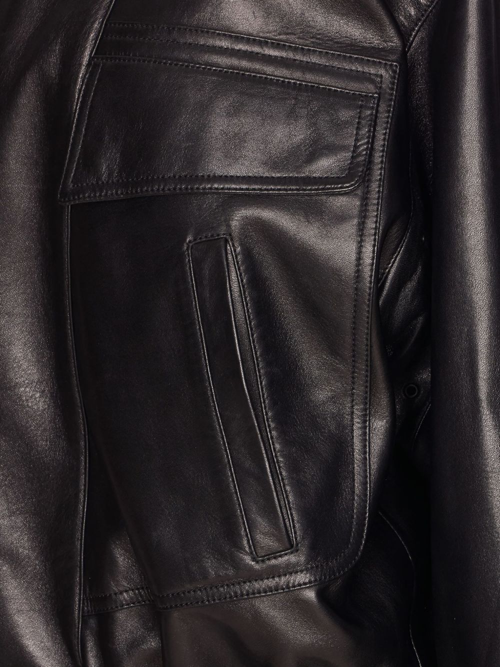 SAINT LAURENT High Neck Leather Jacket for Women