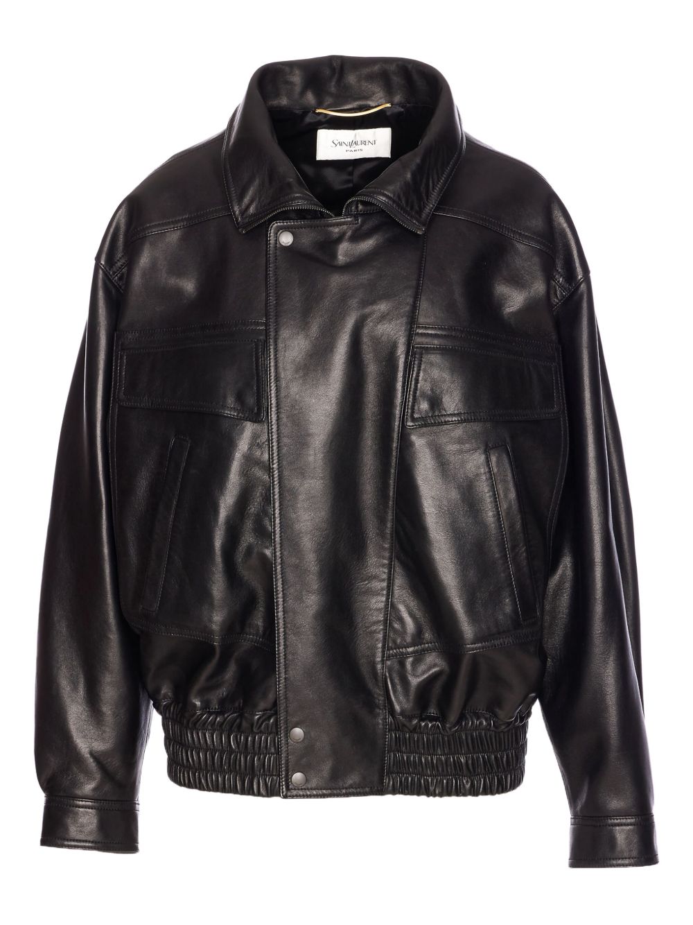 SAINT LAURENT High Neck Leather Jacket for Women