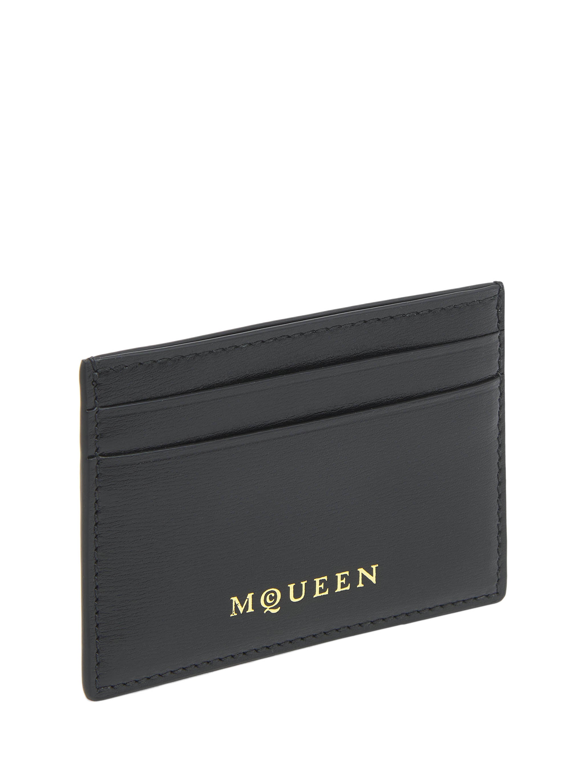 ALEXANDER MCQUEEN Mini Card Case with Gold Foil Accent