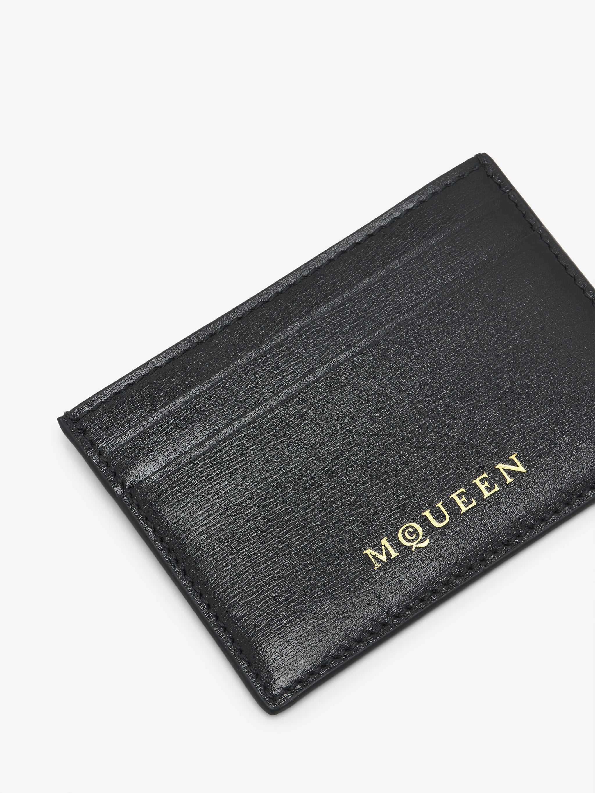 ALEXANDER MCQUEEN Mini Card Case with Gold Foil Accent
