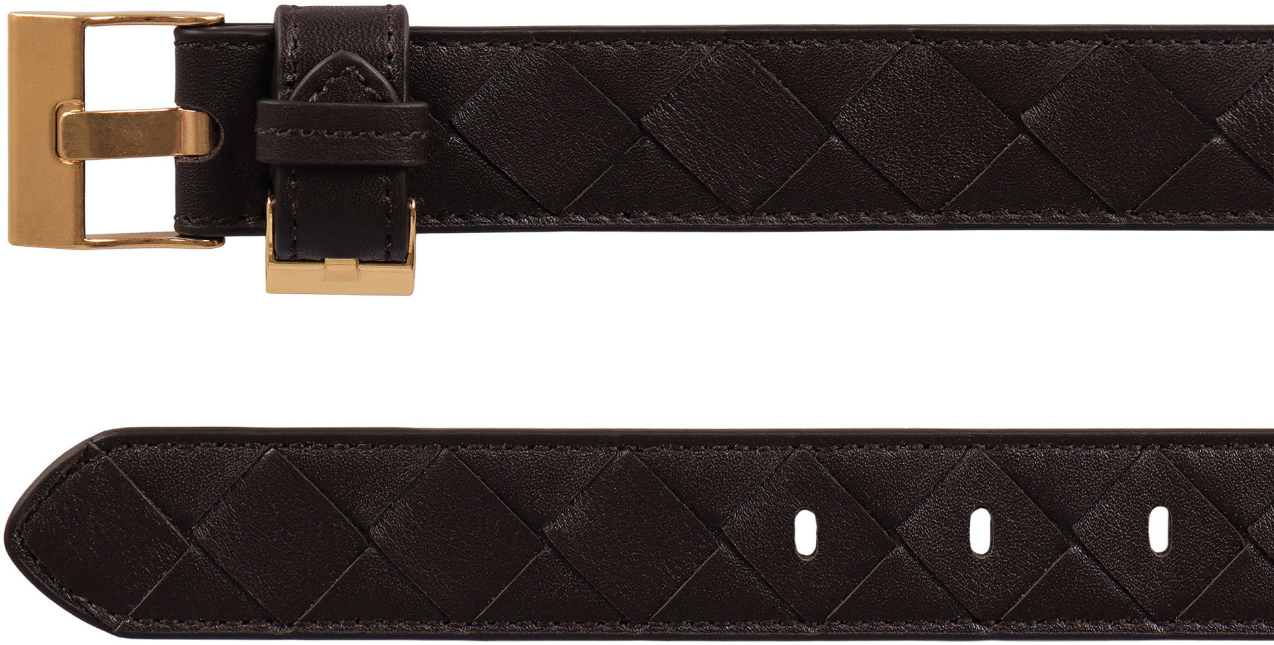 BOTTEGA VENETA Intrecciato Leather Watch Belt - 2.5 cm