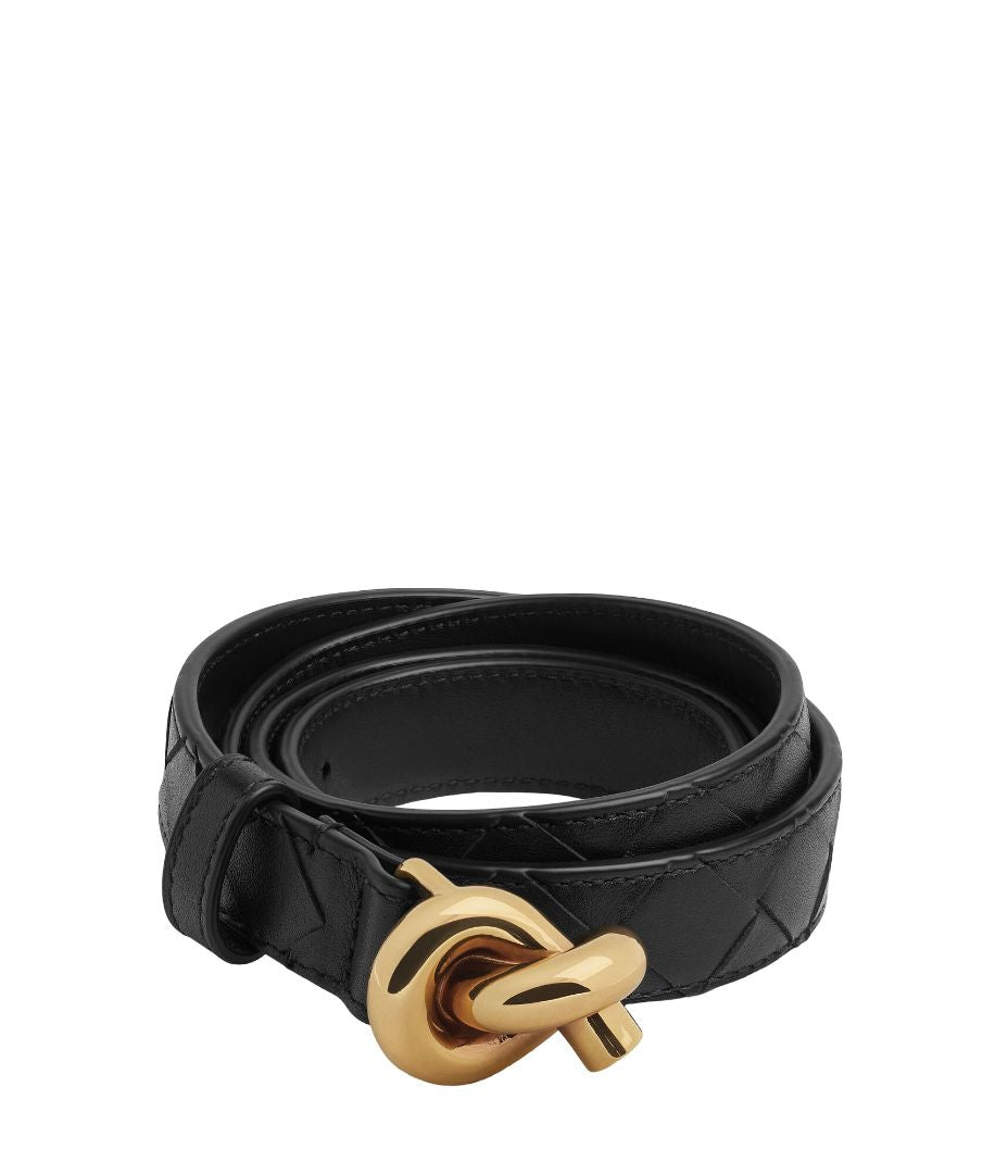 BOTTEGA VENETA Elegant Belt with Golden Knot Detail