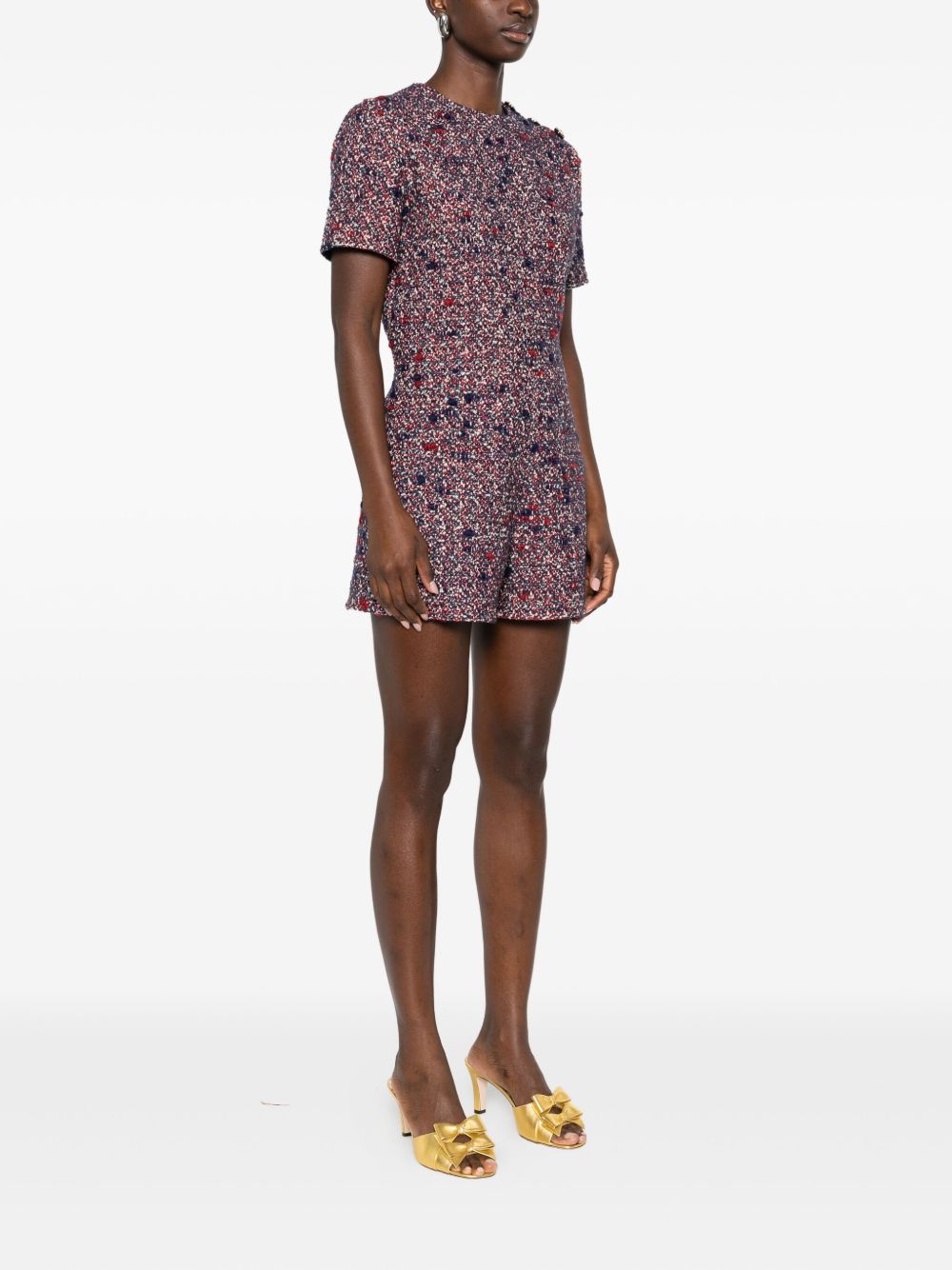 GUCCI Mini Bouclé Wool Short Jumpsuit