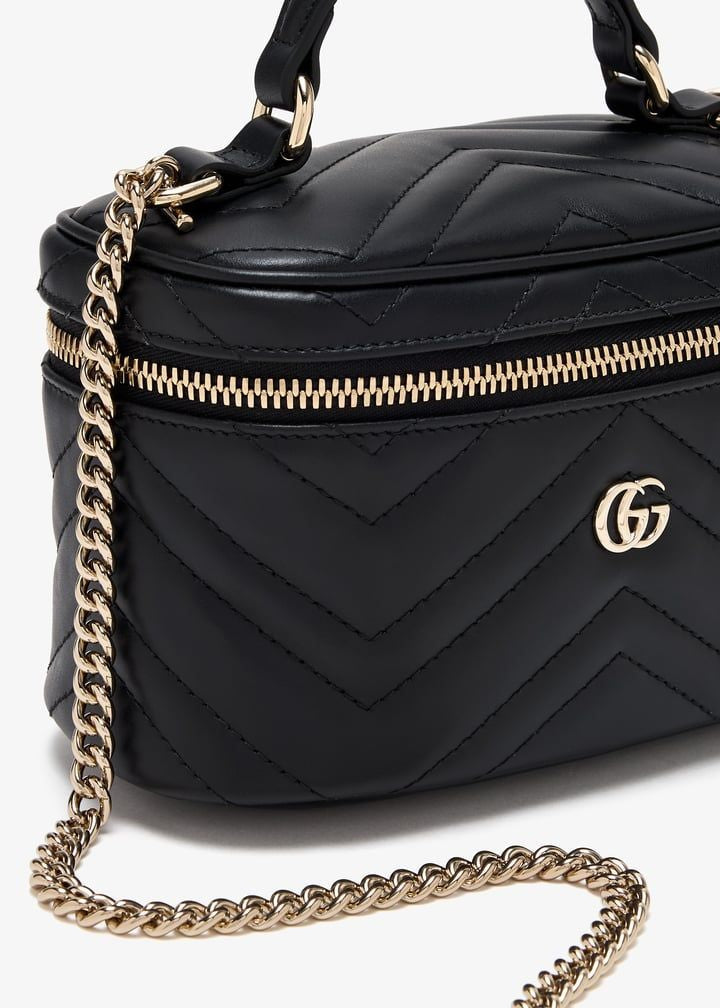 GUCCI Mini Chevron Leather Handbag with Mirror - FW25