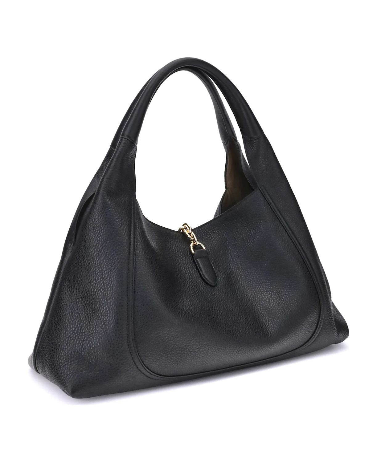 GUCCI Grained Leather Handbag with Horse-Bit Detail