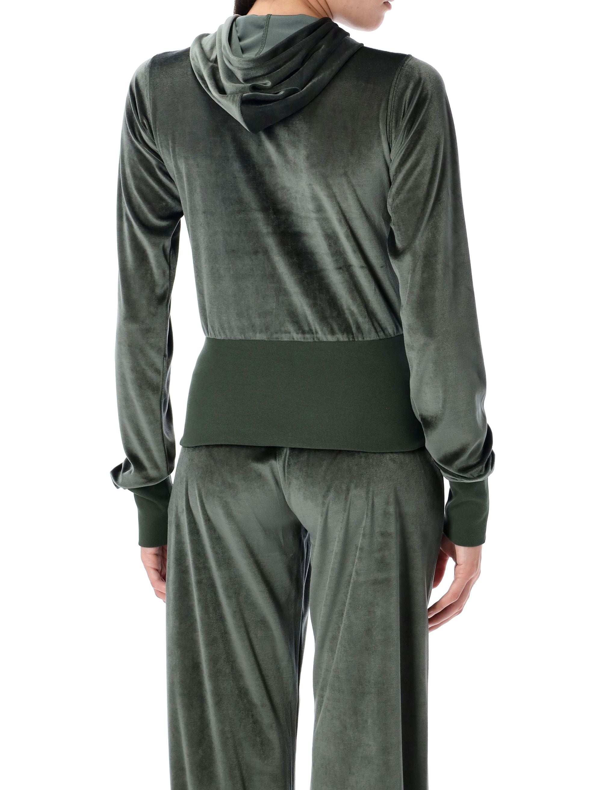 BALENCIAGA Velvet Zip-Up Hoodie for Women - Size S