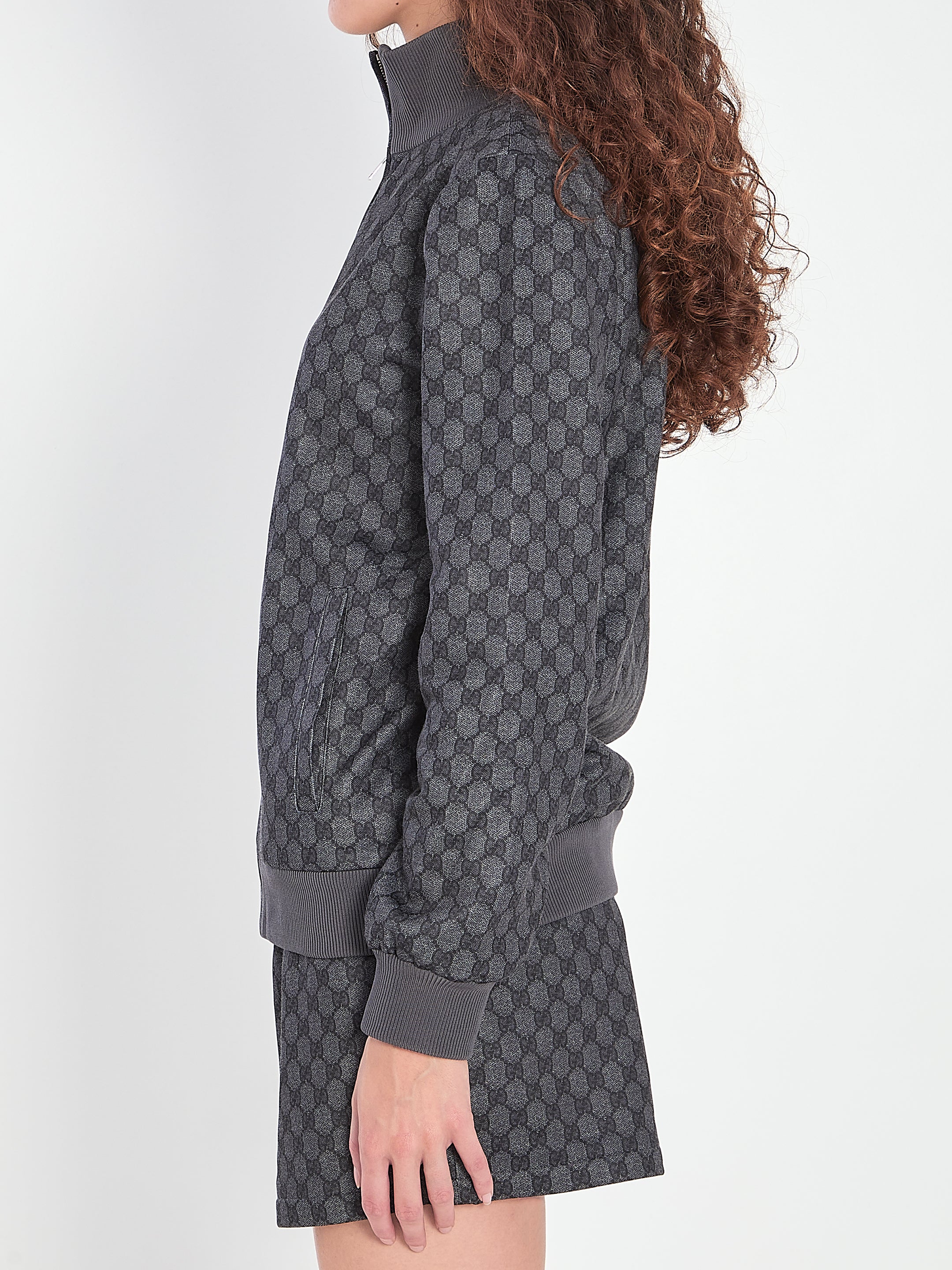 GUCCI Cotton Blend Full-Zip Sweatshirt for Women