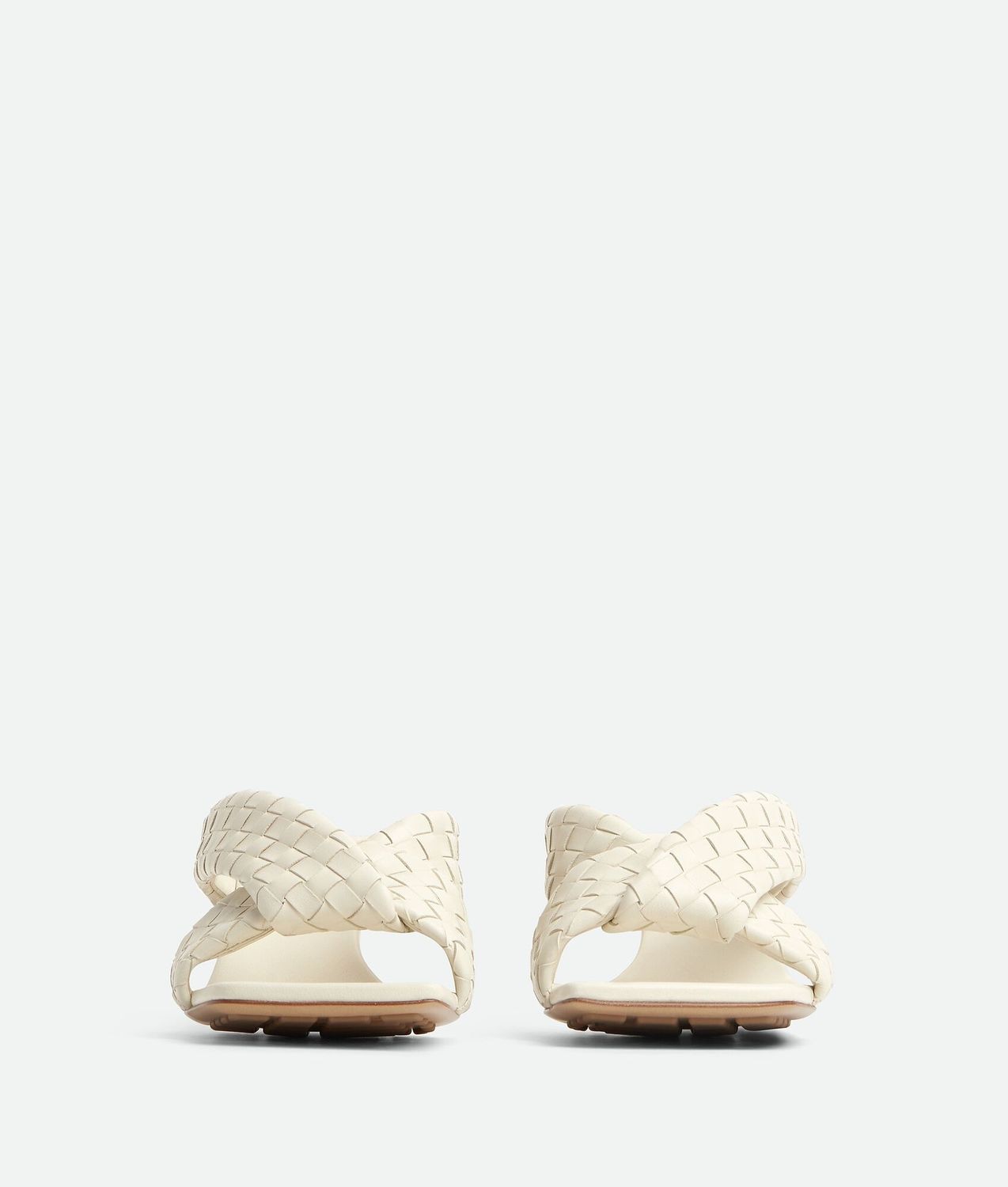 BOTTEGA VENETA Leather Riva Mini Flat Sandals - Kitten Heel