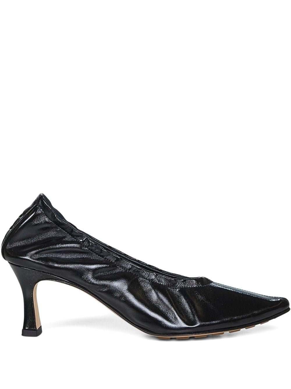 BOTTEGA VENETA Sofia Patent Leather Elastic Ballerina with Heel