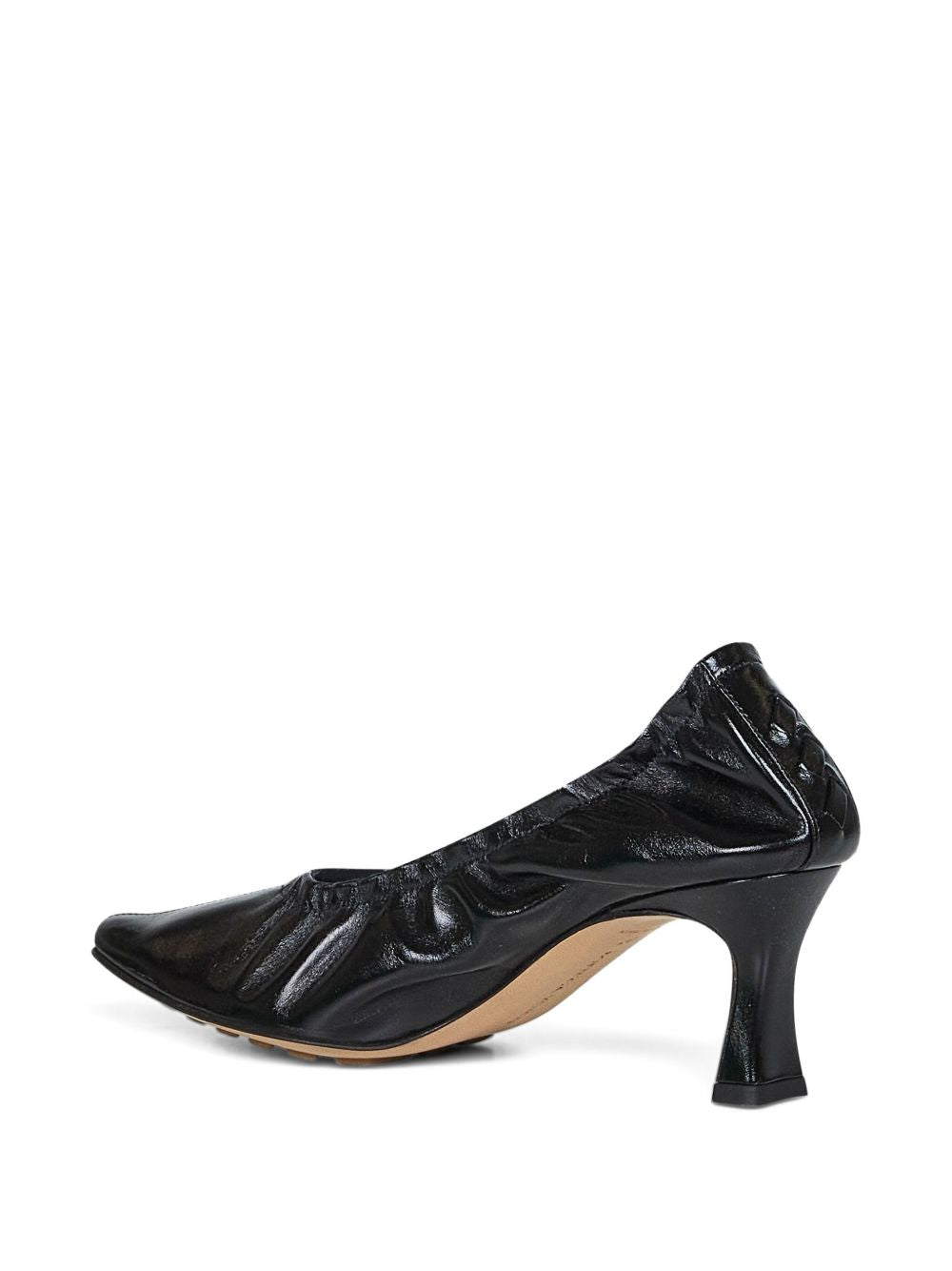 BOTTEGA VENETA Sofia Patent Leather Elastic Ballerina with Heel