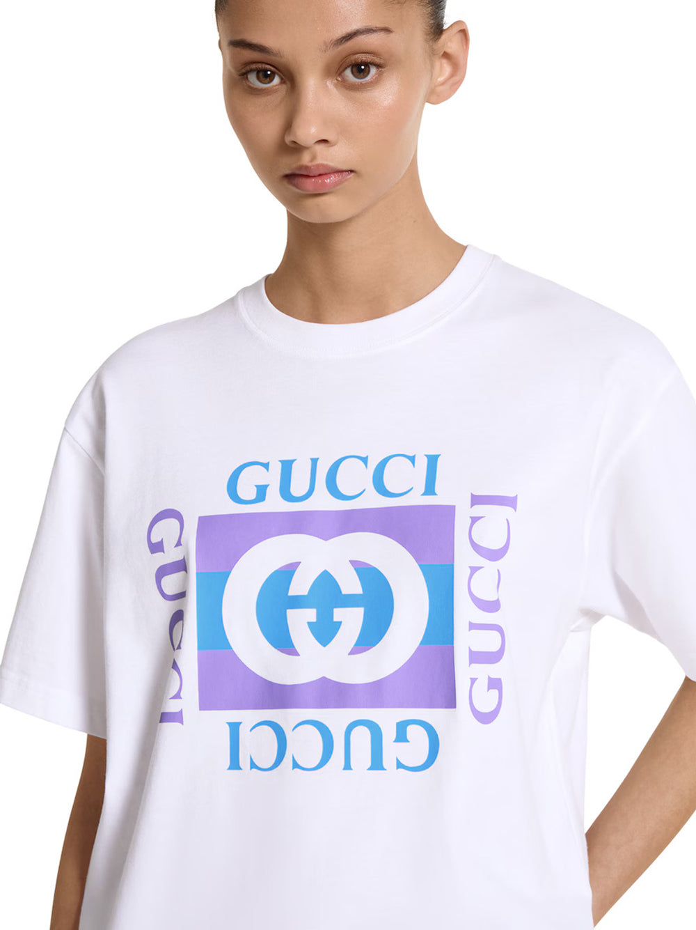 GUCCI Cotton T-Shirt with Print - Women's - Size S