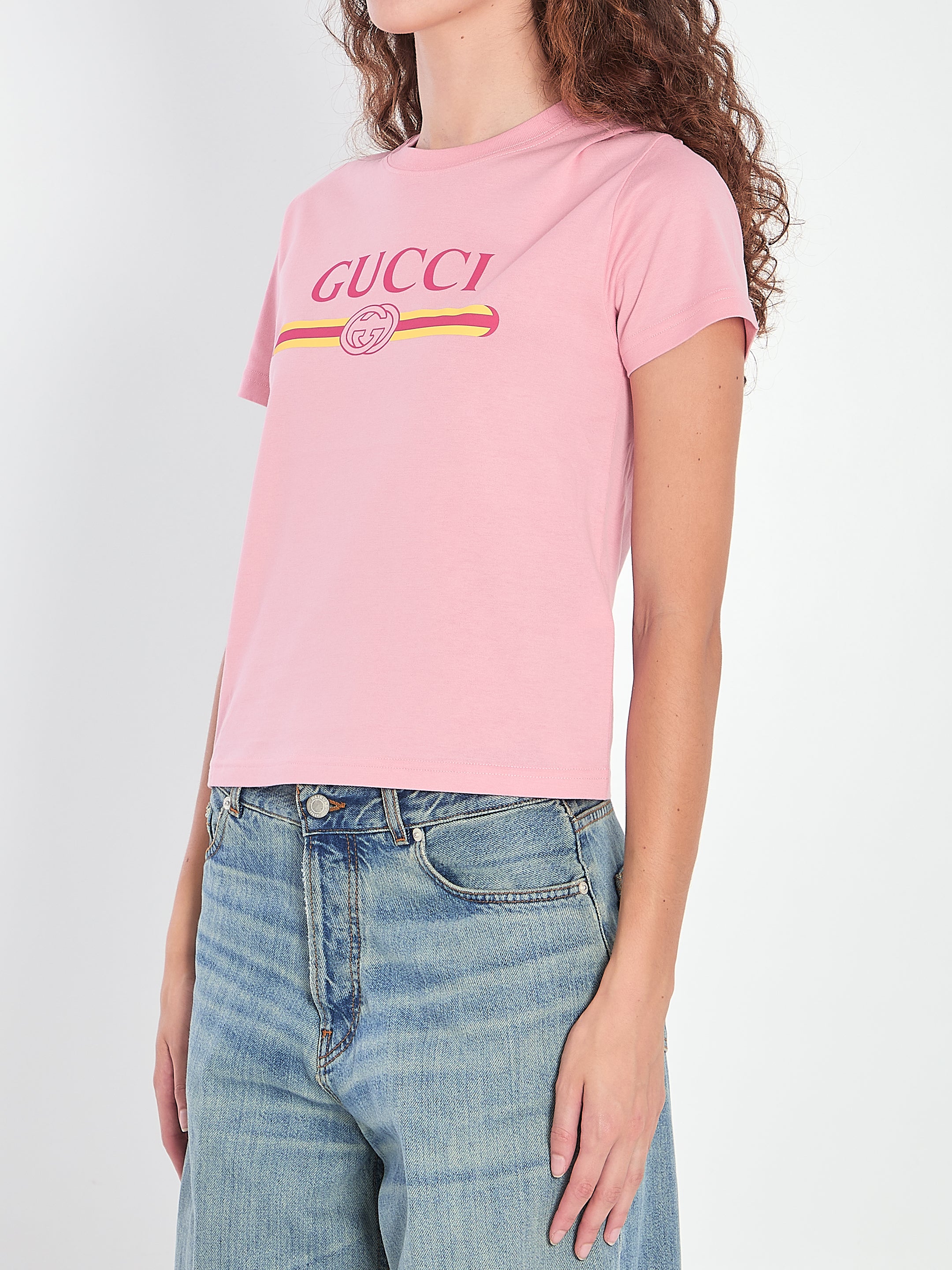 GUCCI Logo Cotton T-Shirt for Women - FW25