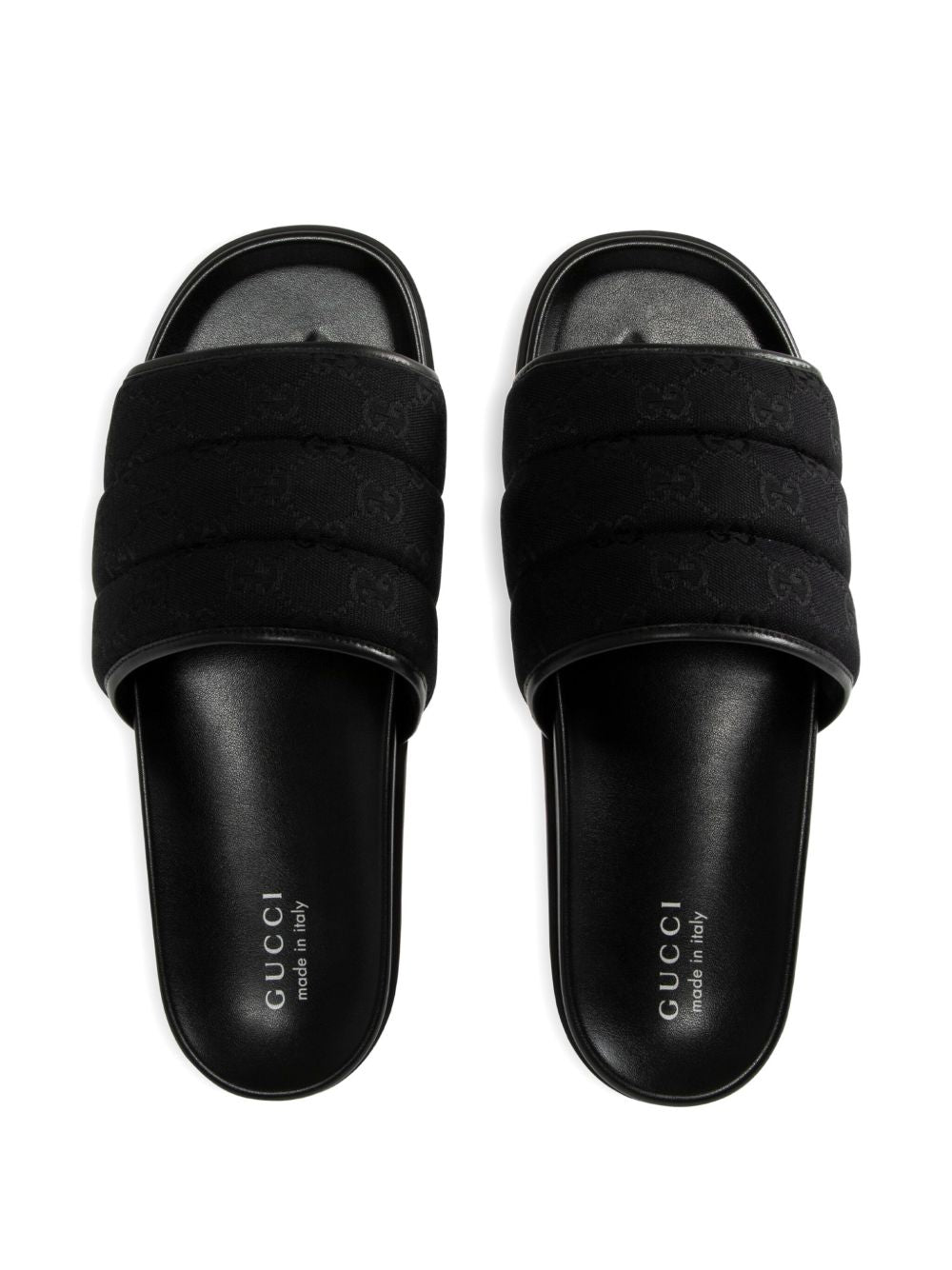 GUCCI Men's Padded GG Canvas Open Toe Slide Sandals