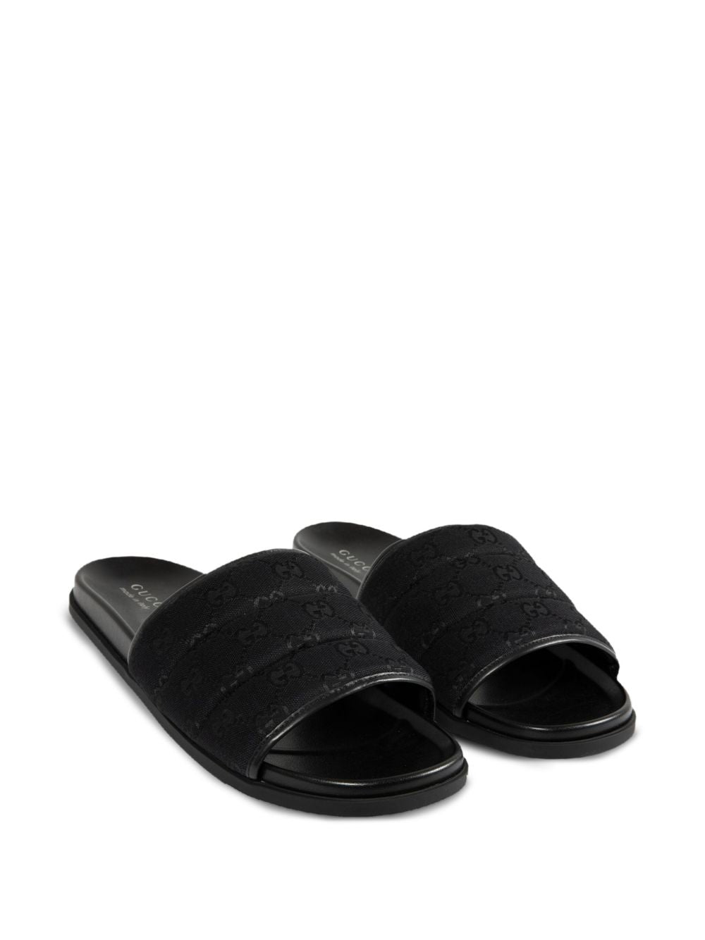 GUCCI Men's Padded GG Canvas Open Toe Slide Sandals