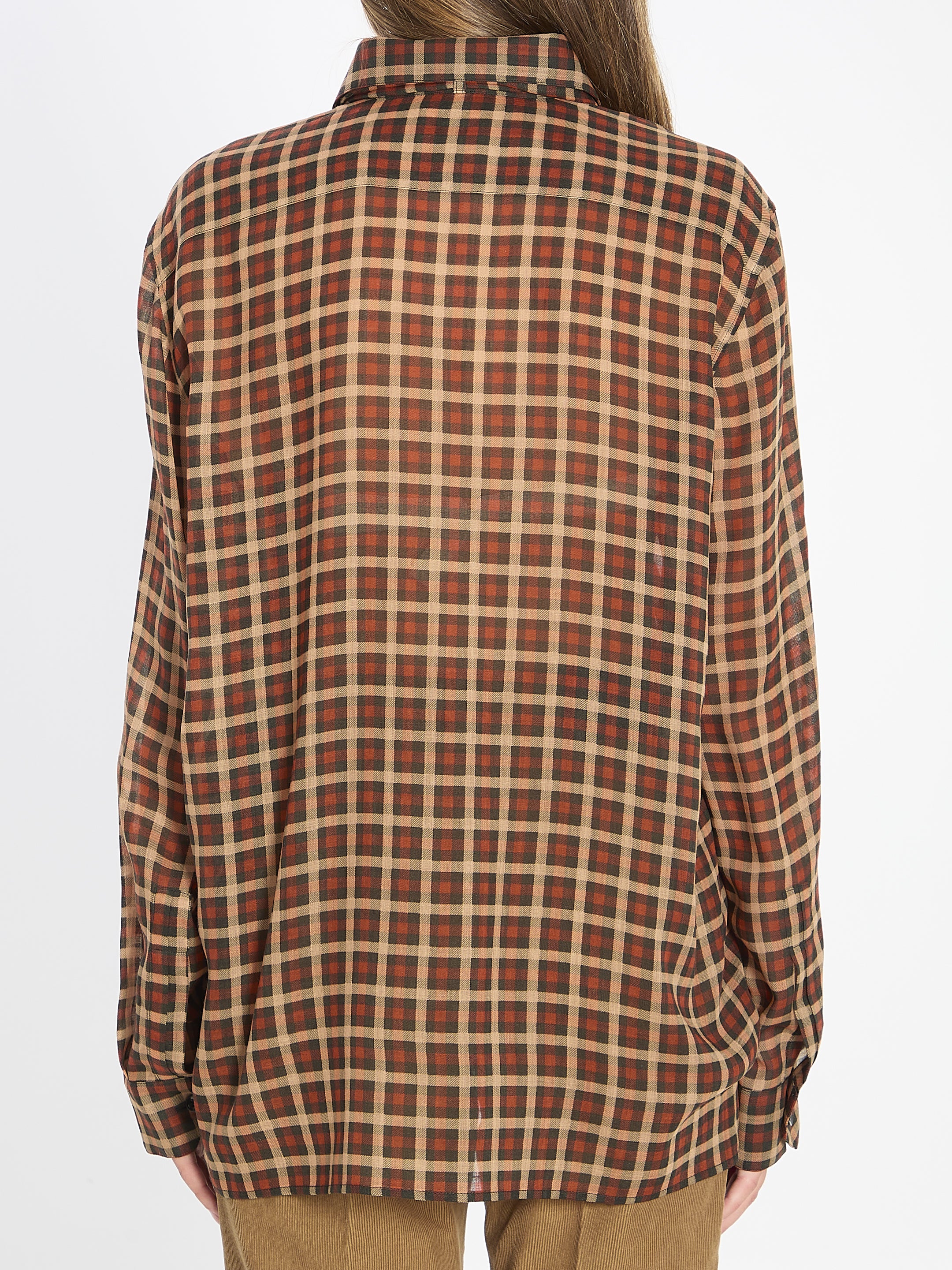 SAINT LAURENT Cassandre Oversized Wool Shirt - Size 40