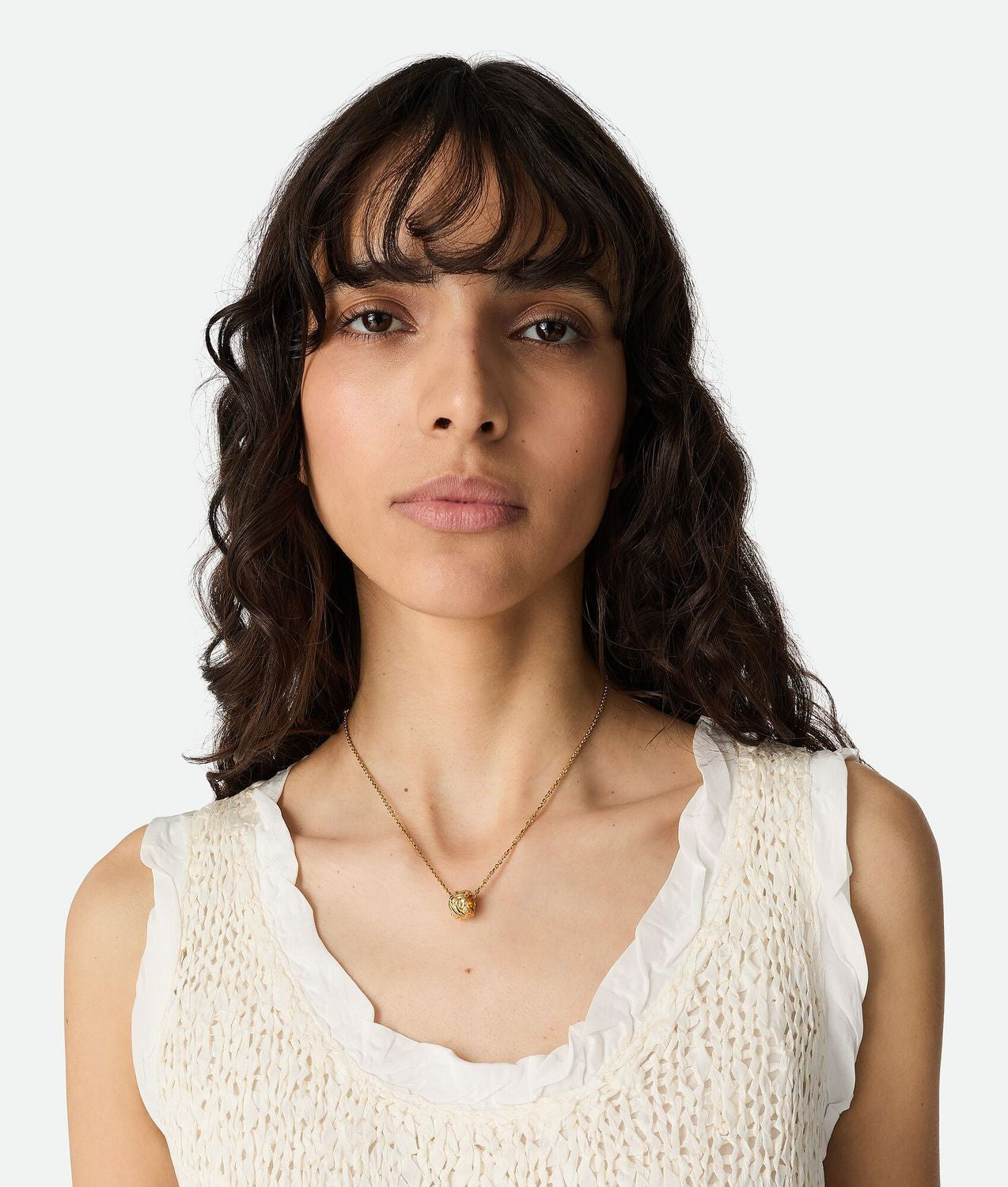 BOTTEGA VENETA Intreccio Dorado Collar with Brooch