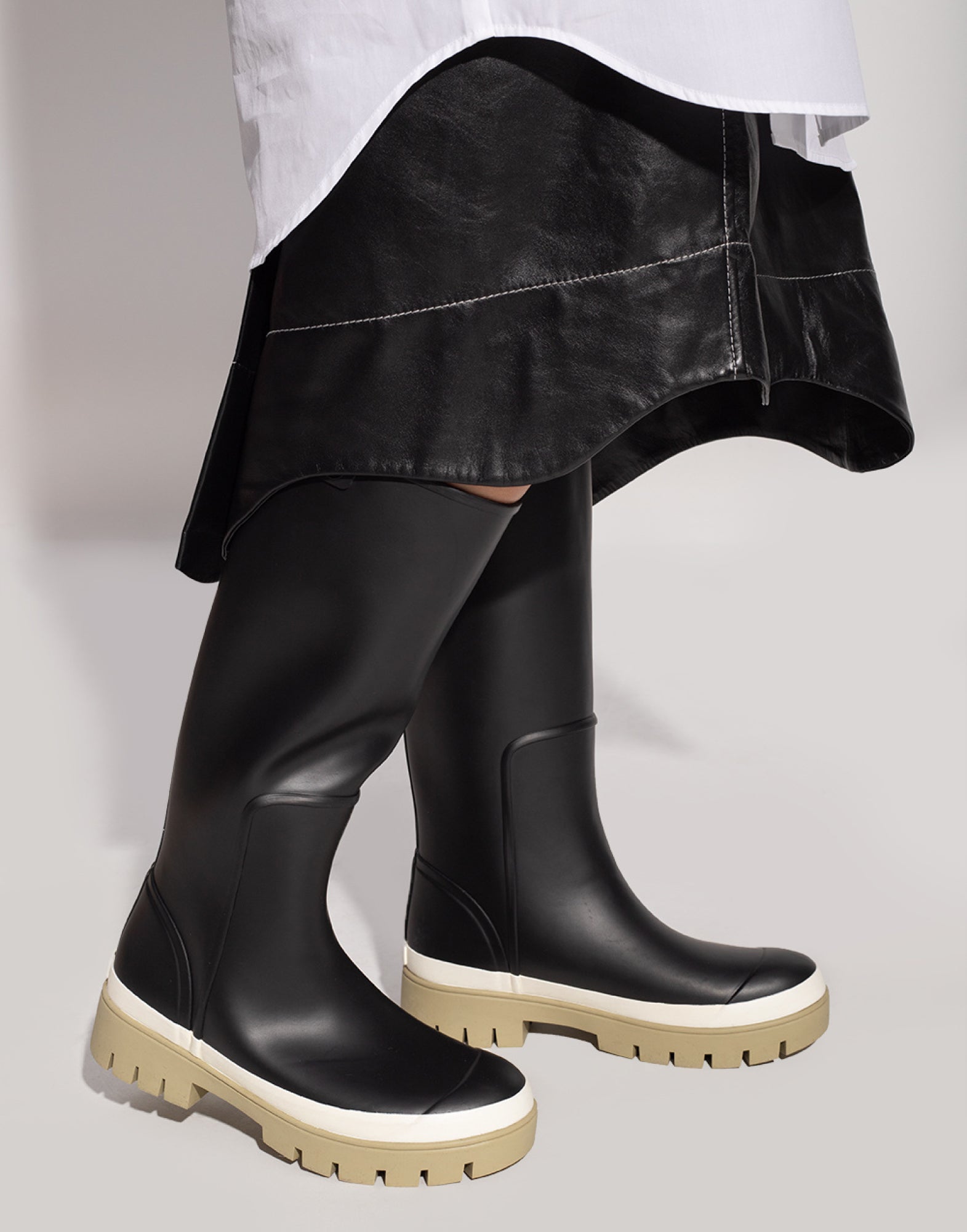 TORY BURCH Hurricane Tall Wellington Rain Boots